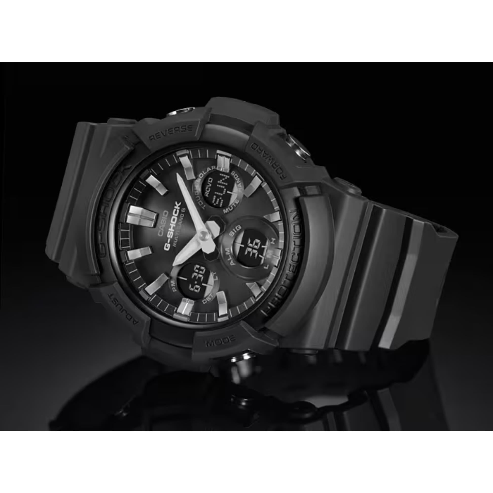 Casio G-Shock Solar Analogue-Digital Black Resin Strap Men's Watch GAW-100B-1AER