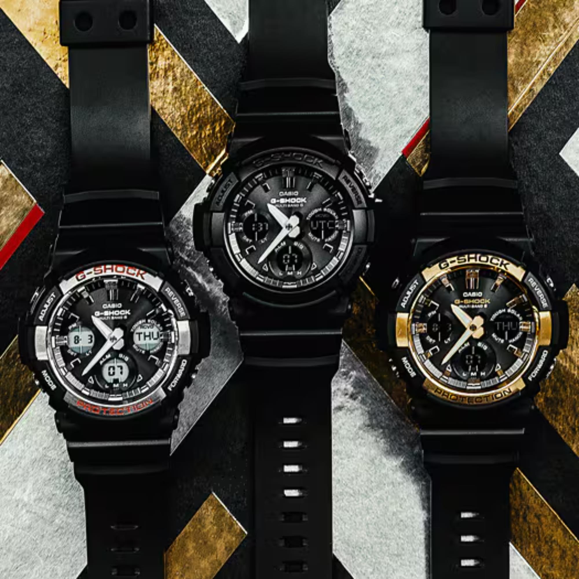 Casio G-Shock Solar Analogue-Digital Black Resin Strap Men's Watch GAW-100B-1AER