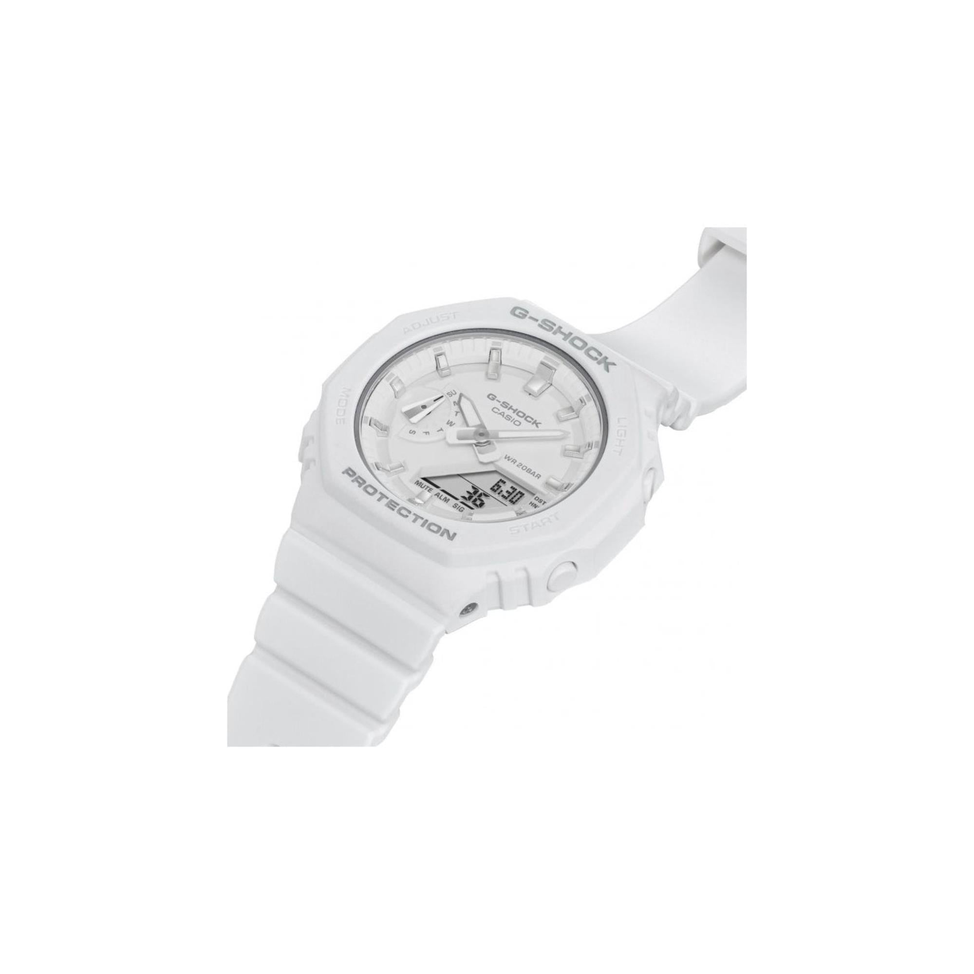 Casio G-Shock Mini Casioak Digital Quarz Weißes Harzarmband Damen Uhr GMA-S2100-7AER