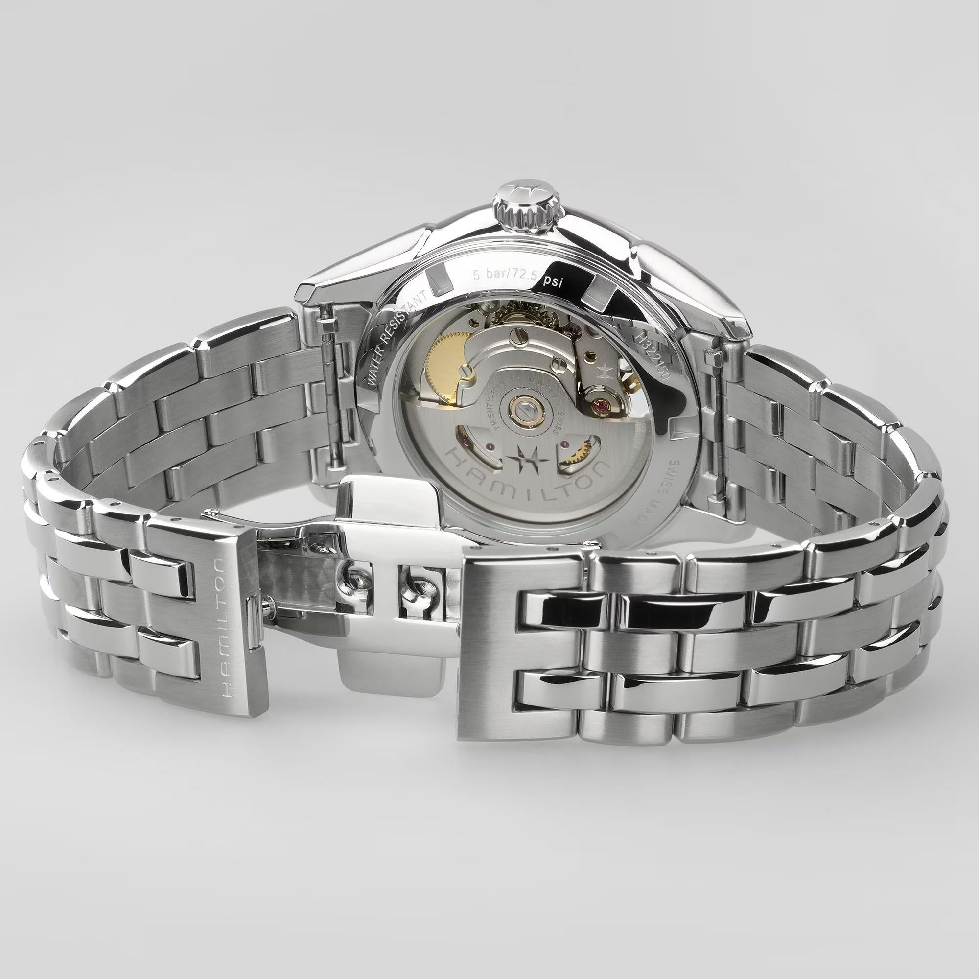 Hamilton Jazzmaster 36mm Offenes Herz Aprikosen Zifferblatt Stahl Damen Automatik Uhr H32215100