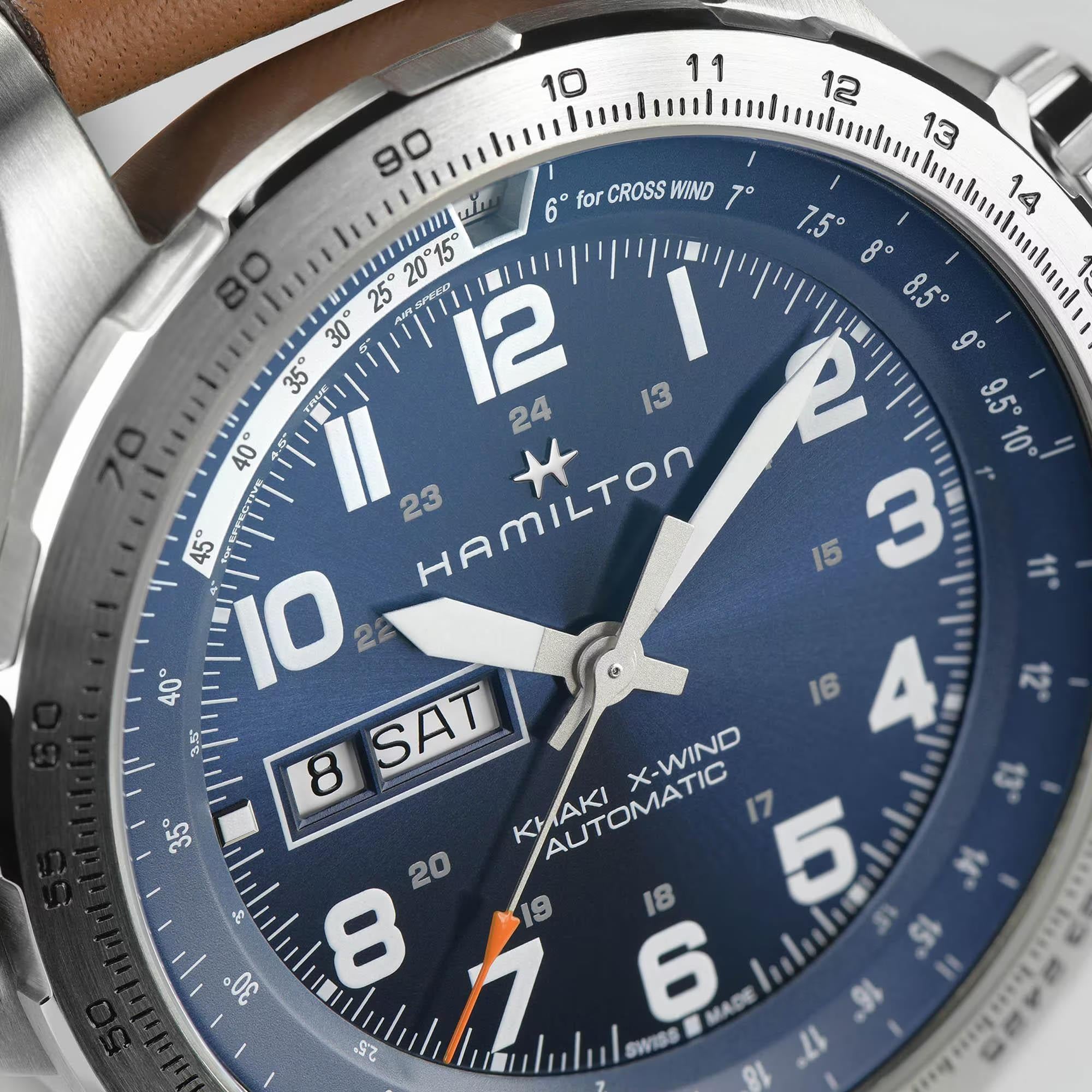 Hamilton Khaki Aviation 45mm Blue Dial Leather Mens Automatic Watch H77765541