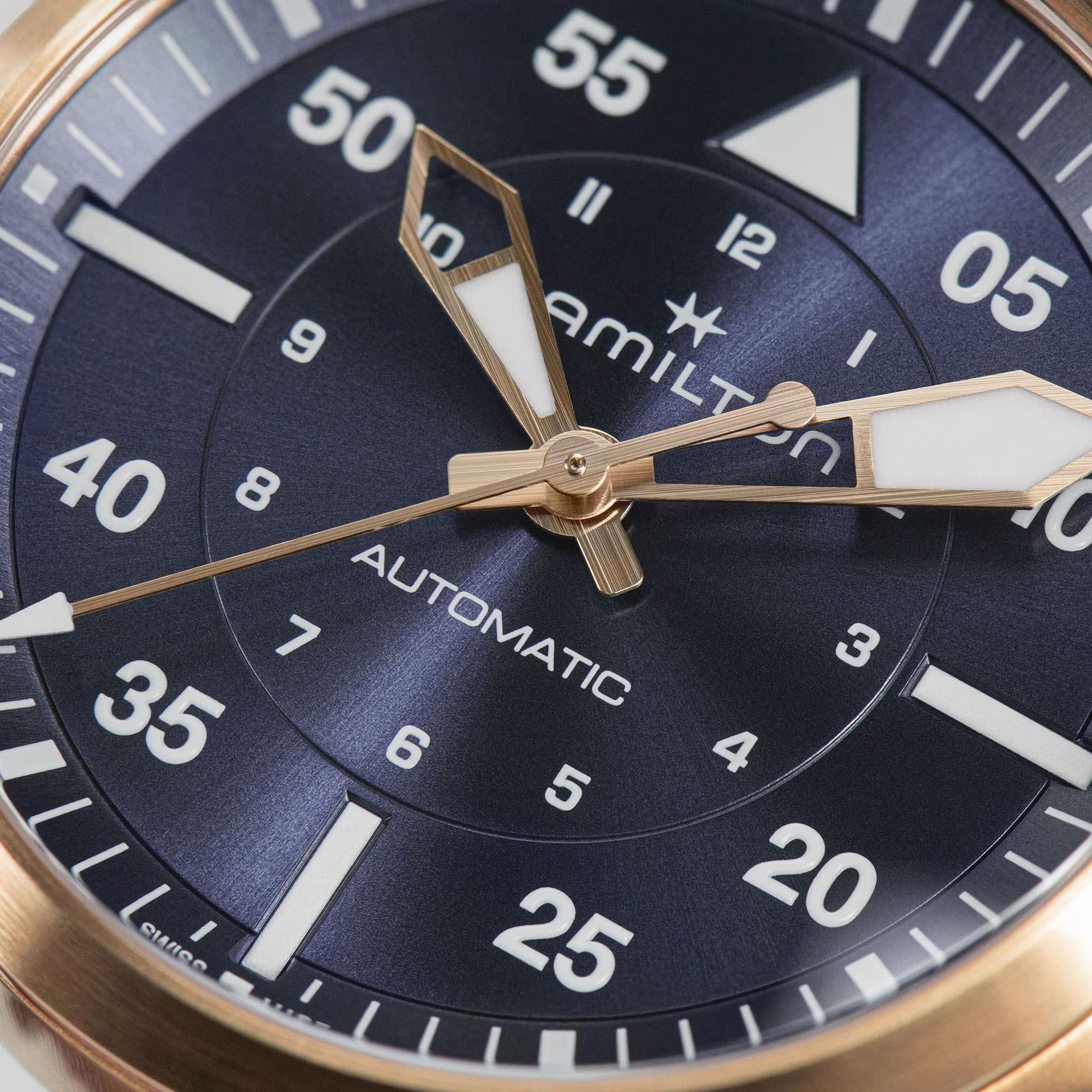 Hamilton Khaki Aviation 36mm Blue Dial Leather Ladies Automatic Watch H76245840