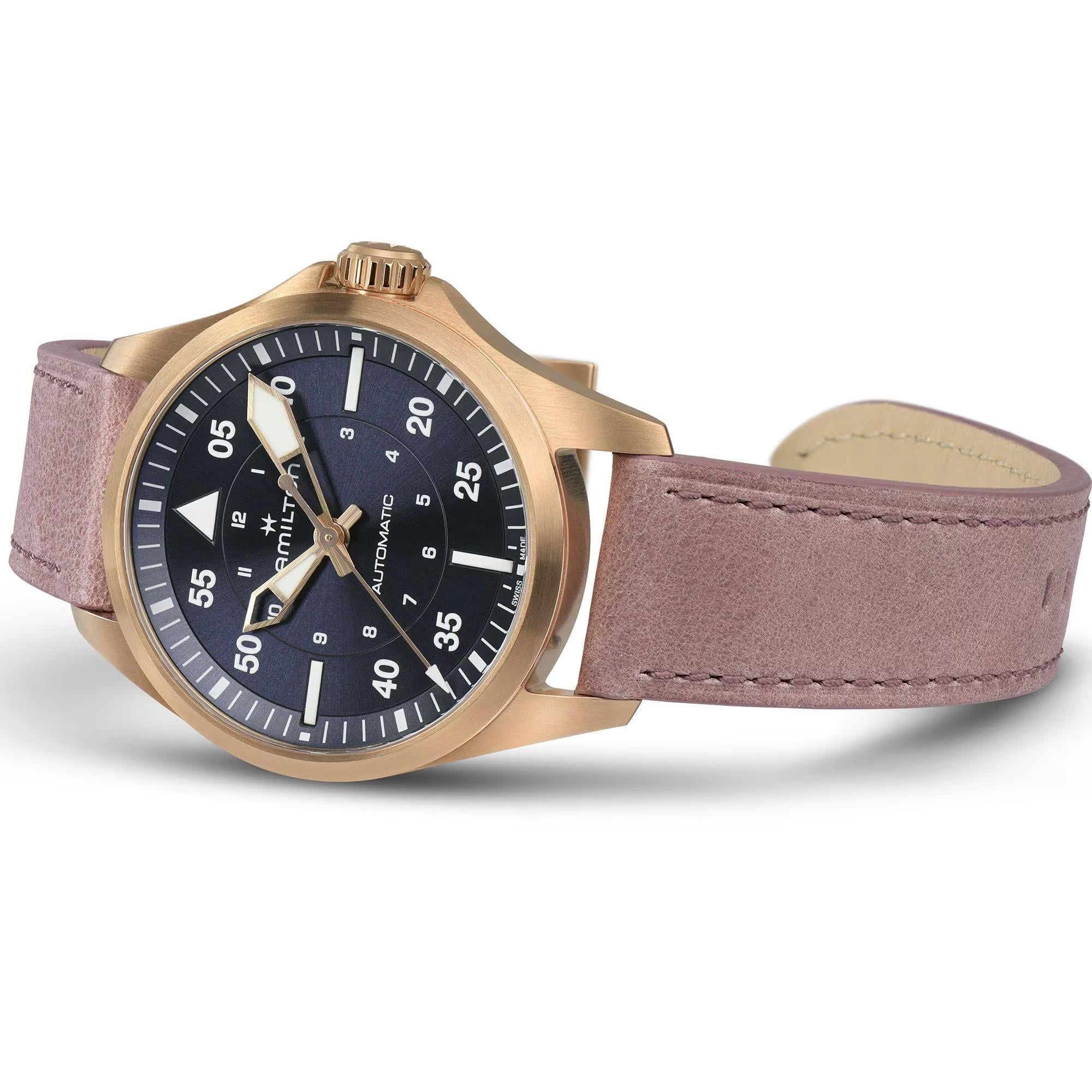 Hamilton Khaki Aviation 36mm Blue Dial Leather Ladies Automatic Watch H76245840