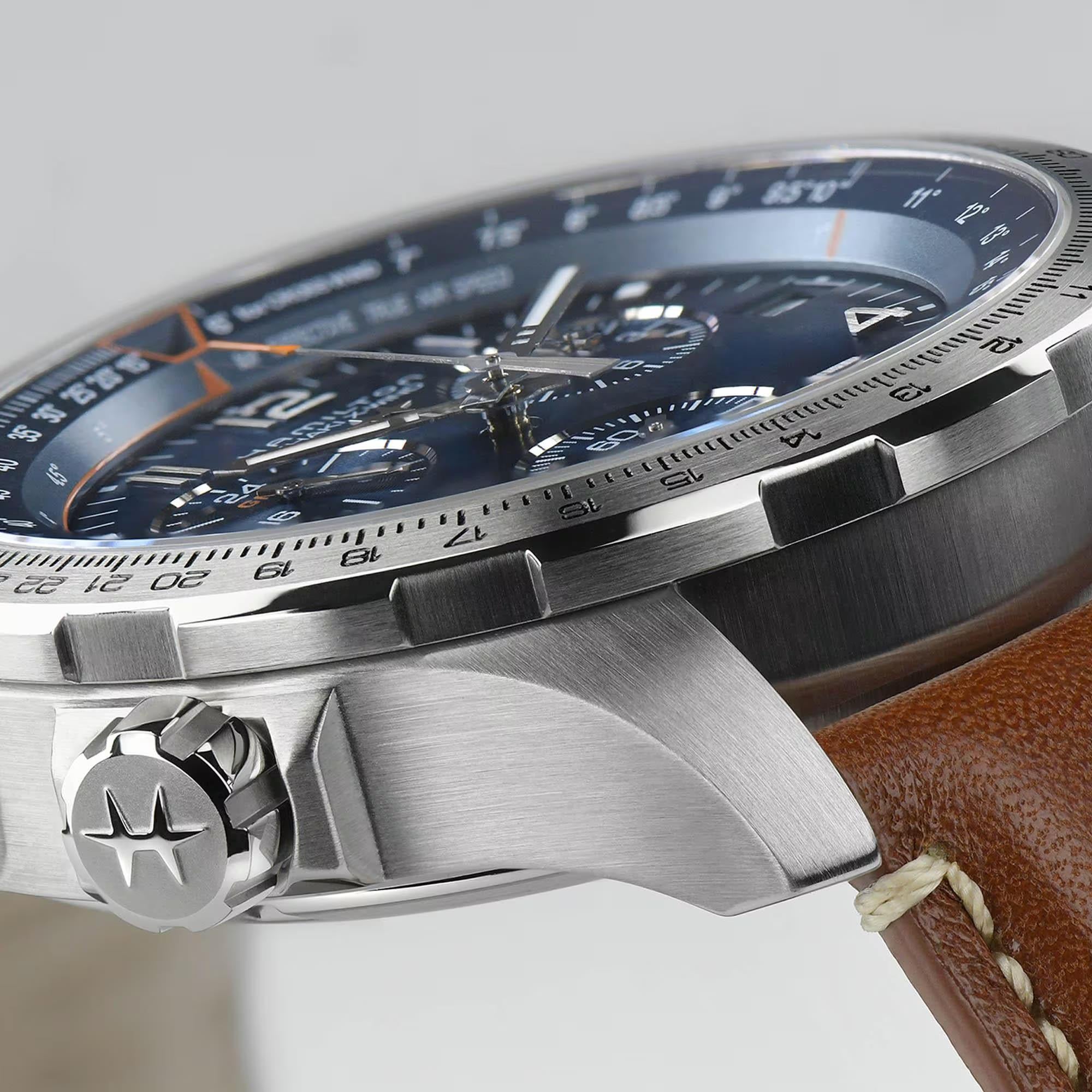 Hamilton Khaki Aviation 46mm Blue Dial Leather Mens Quartz Watch H77922541