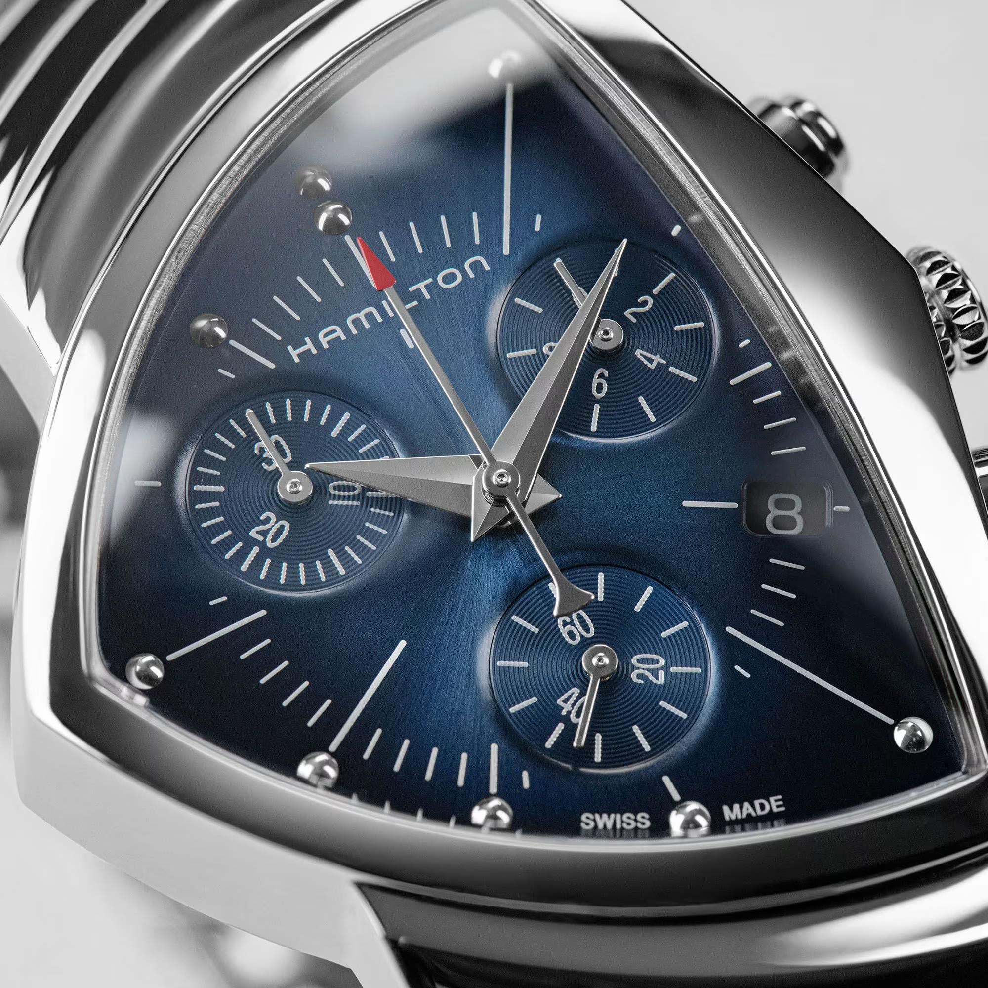 Hamilton Ventura 32mm Chronograph Blue Dial Steel Ladies Quartz Watch H24432141