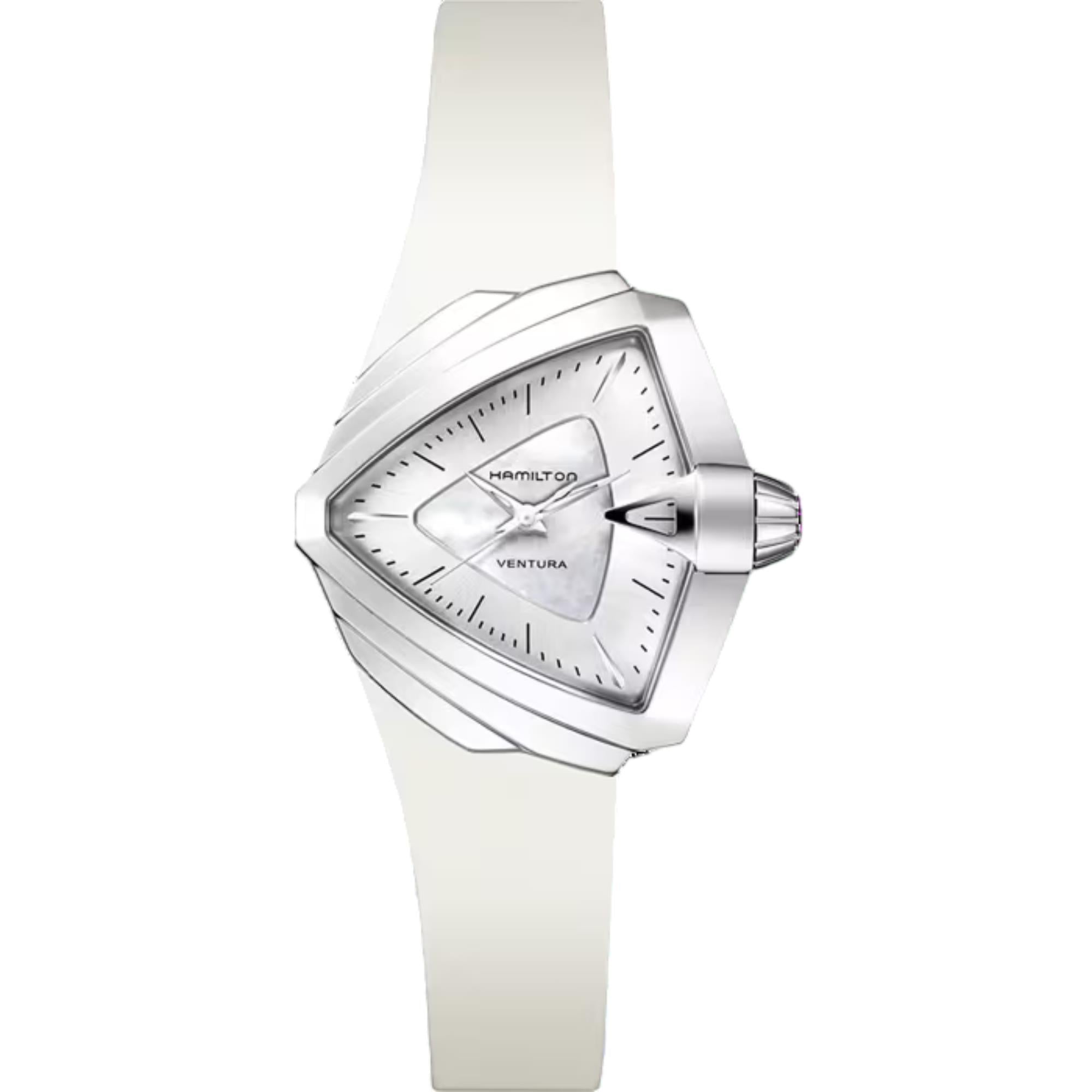 Hamilton Ventura 34mm Perlmutt Zifferblatt Gummi Quarz Uhr H24251391