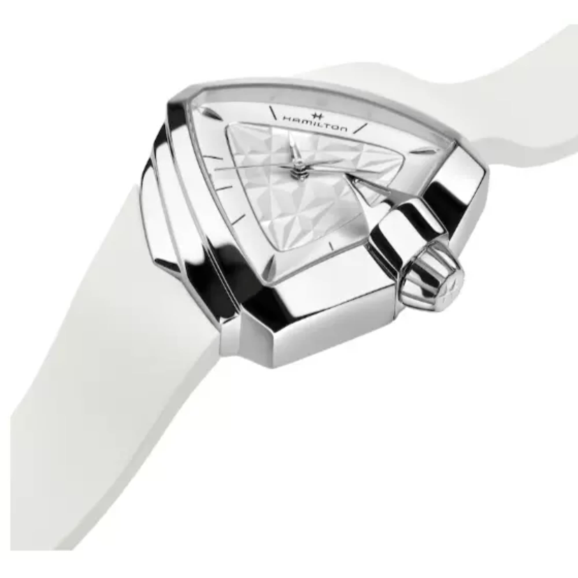 Hamilton Ventura 34mm Perlmutt Zifferblatt Gummi Quarz Uhr H24251391