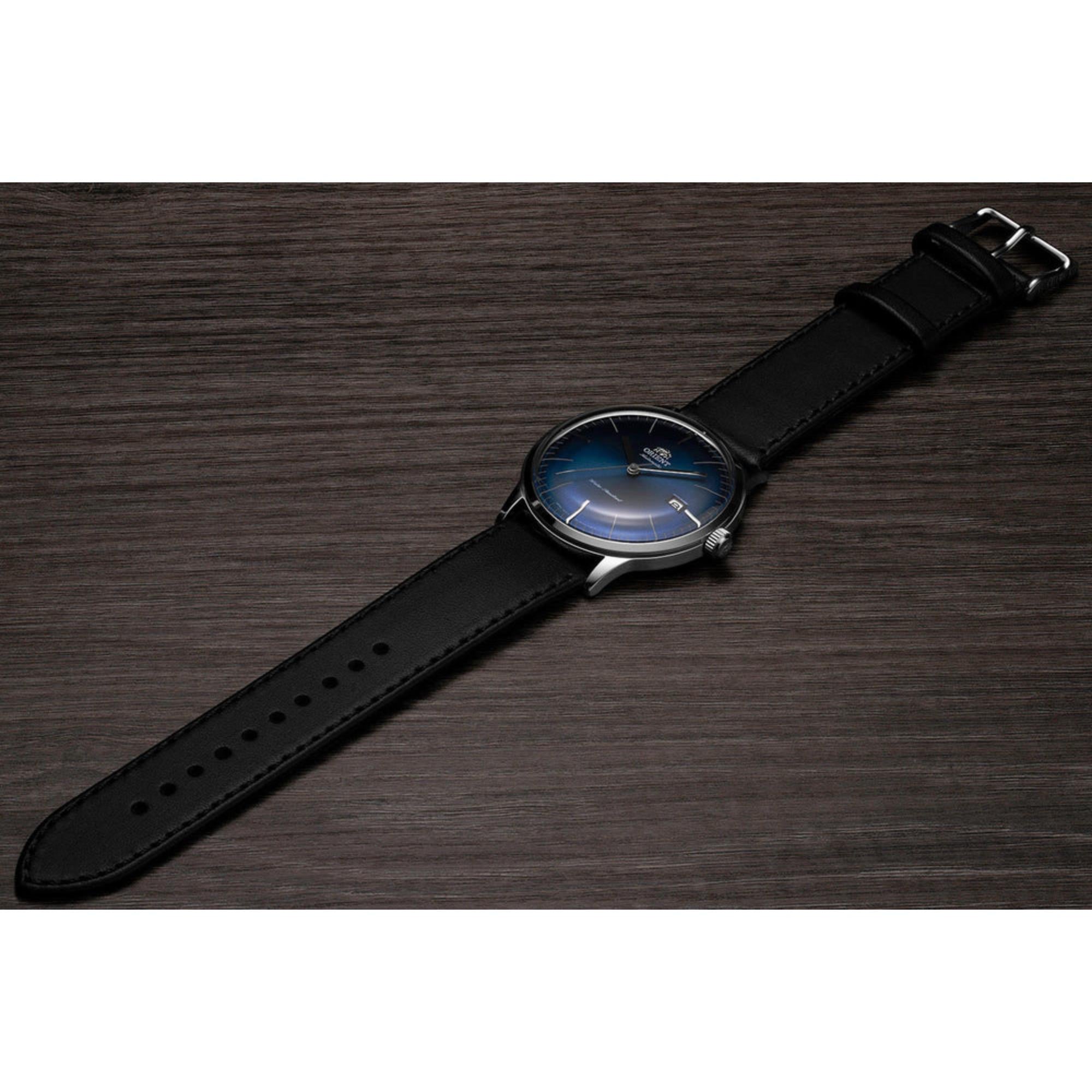 Orient Bambino 40.5mm Blue Dial Leather Mens Automatic Watch TAC0000DD0