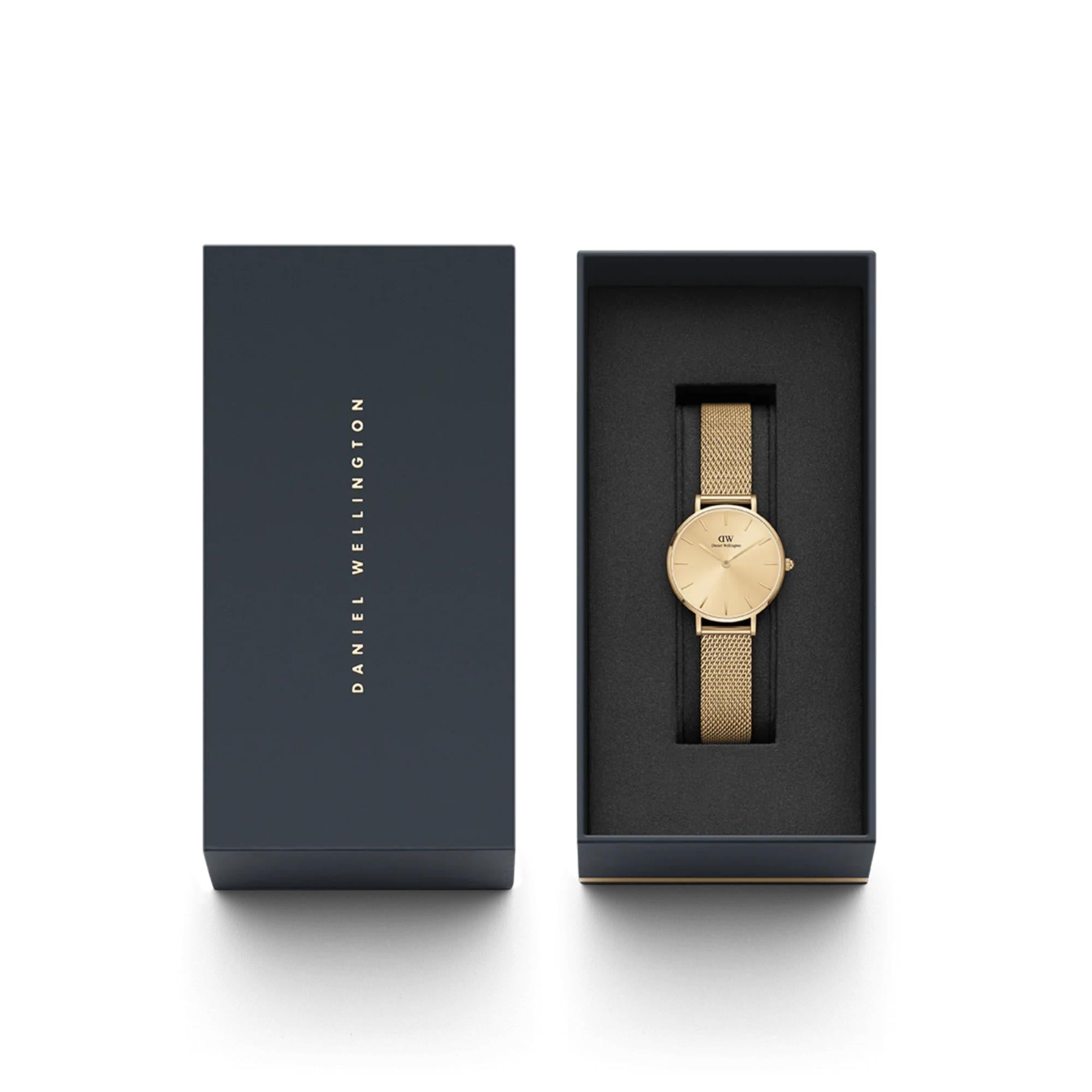Daniel Wellington Petite 32mm Gold Dial Steel Ladies Quartz Watch DW00100474