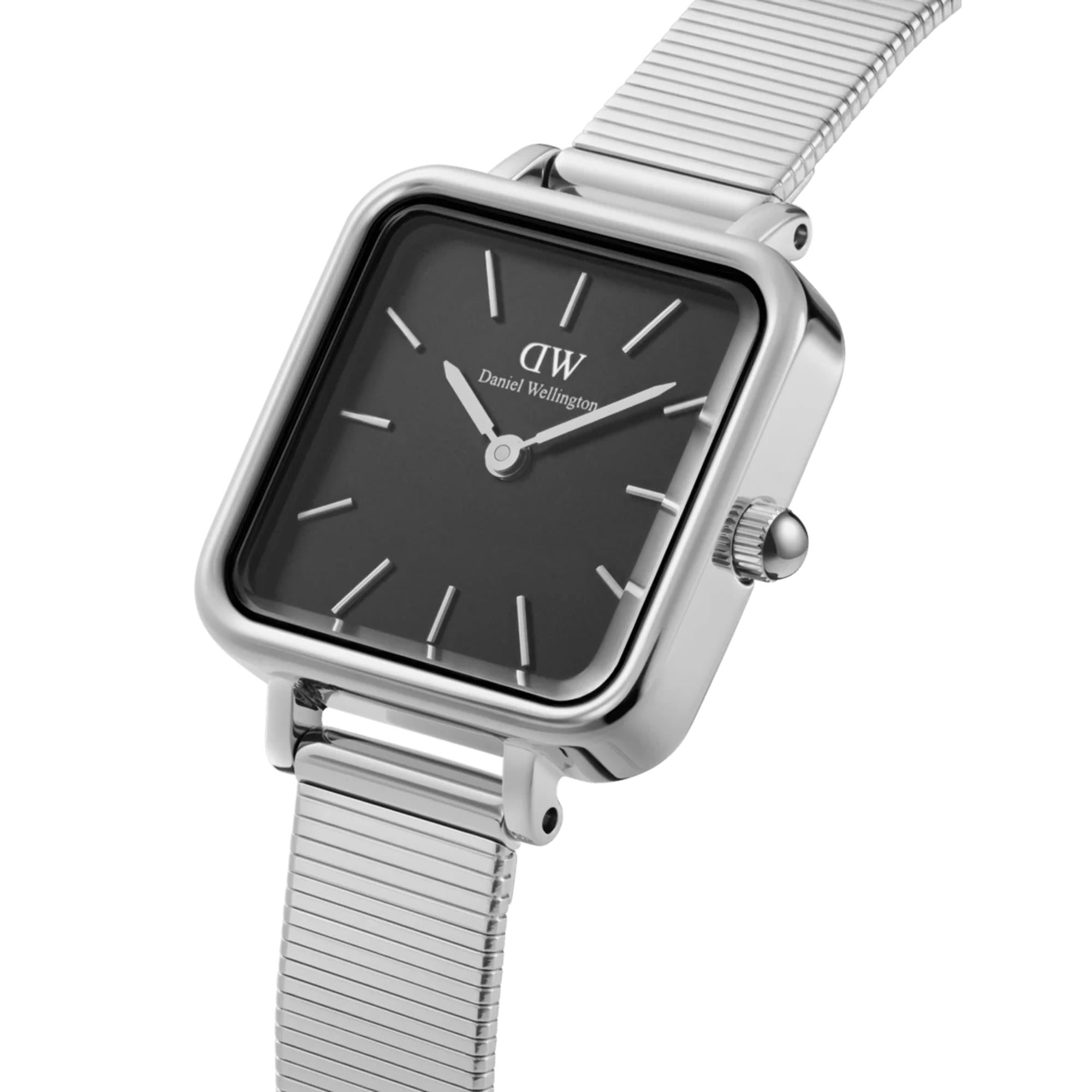 Daniel Wellington Quadro 22mm Schwarzes Zifferblatt Stahl Damen Quarz Uhr DW00100522