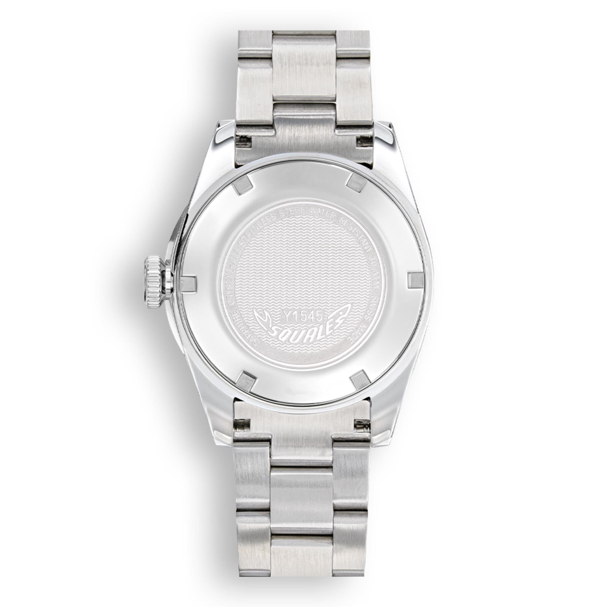 Squale 1545 Automatik Schwarzes Zifferblatt Stahlarmband Herren Uhr 1545BKBKC.AC