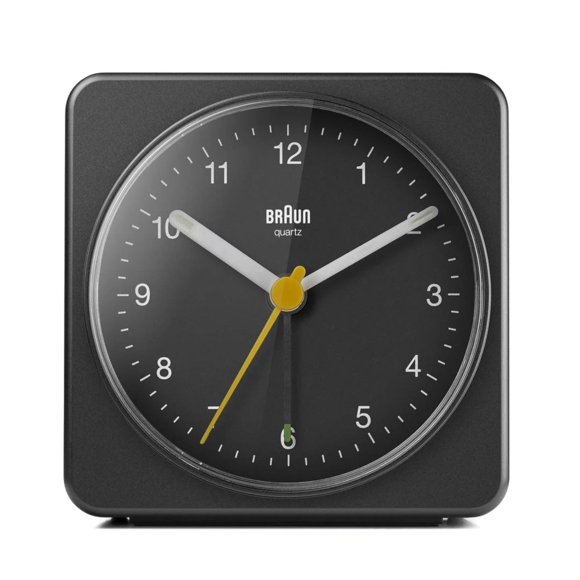 Braun Classic Quarz Schwarzes Zifferblatt Wecker BC03B
