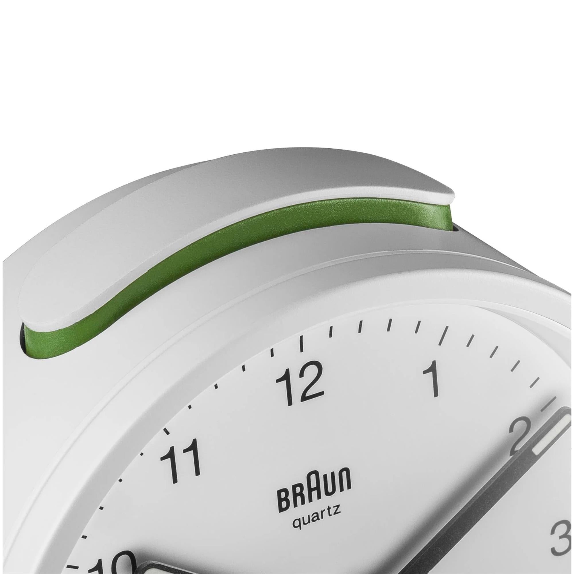 Braun Classic Quarz Weißes Zifferblatt Wecker BC12W