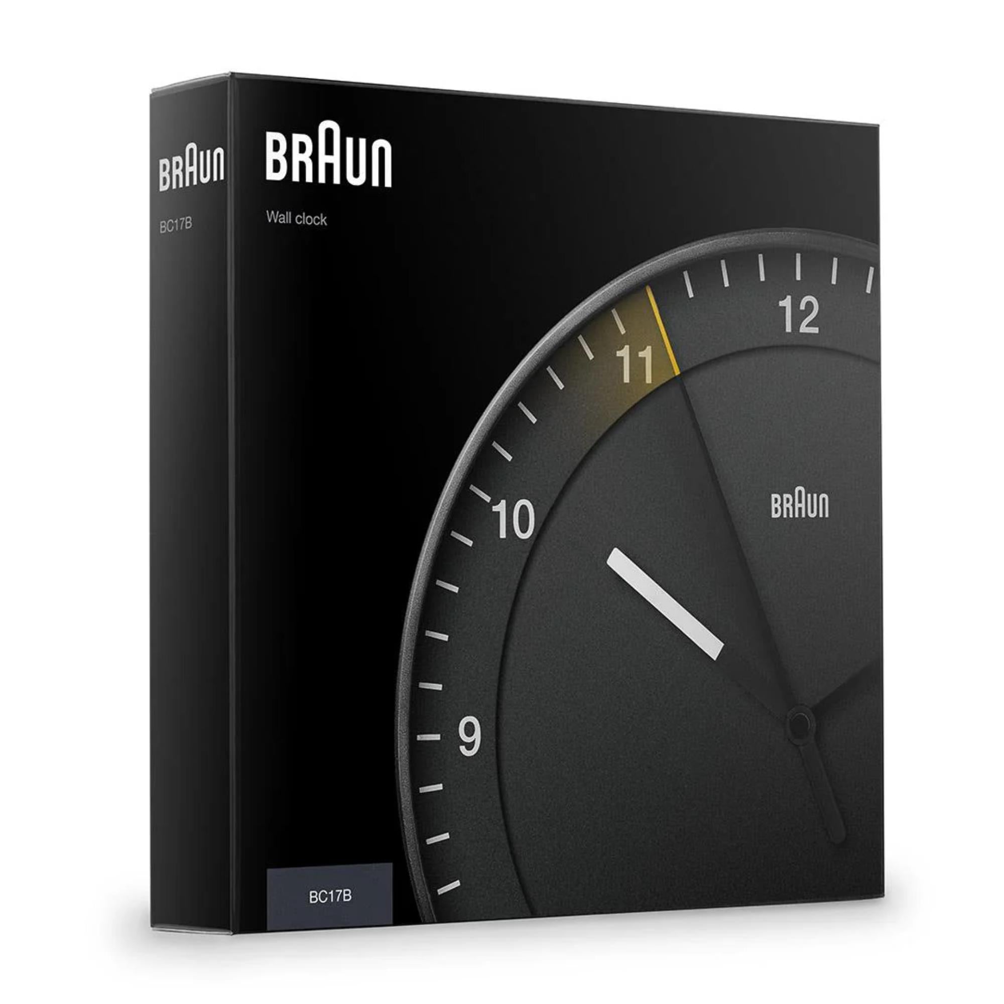 Braun Klassische Schwarze Zifferblatt Große Wanduhr BC17B