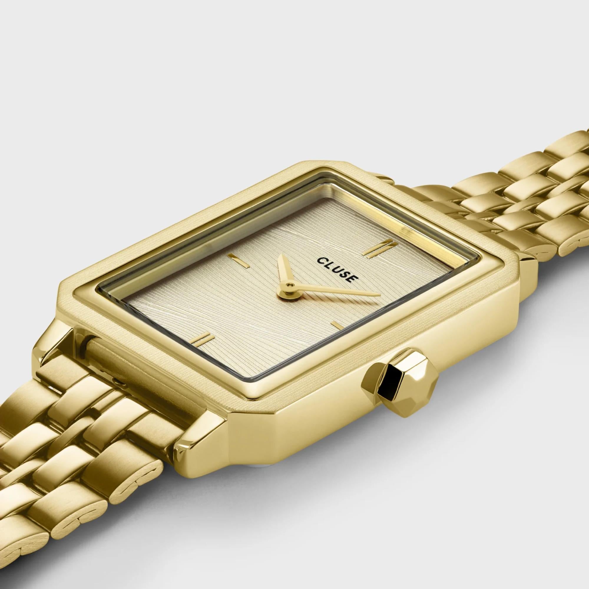 Reloj de Mujer CLUSE Fluette Cuarzo con Esfera Dorada y Correa de Acero CW11511