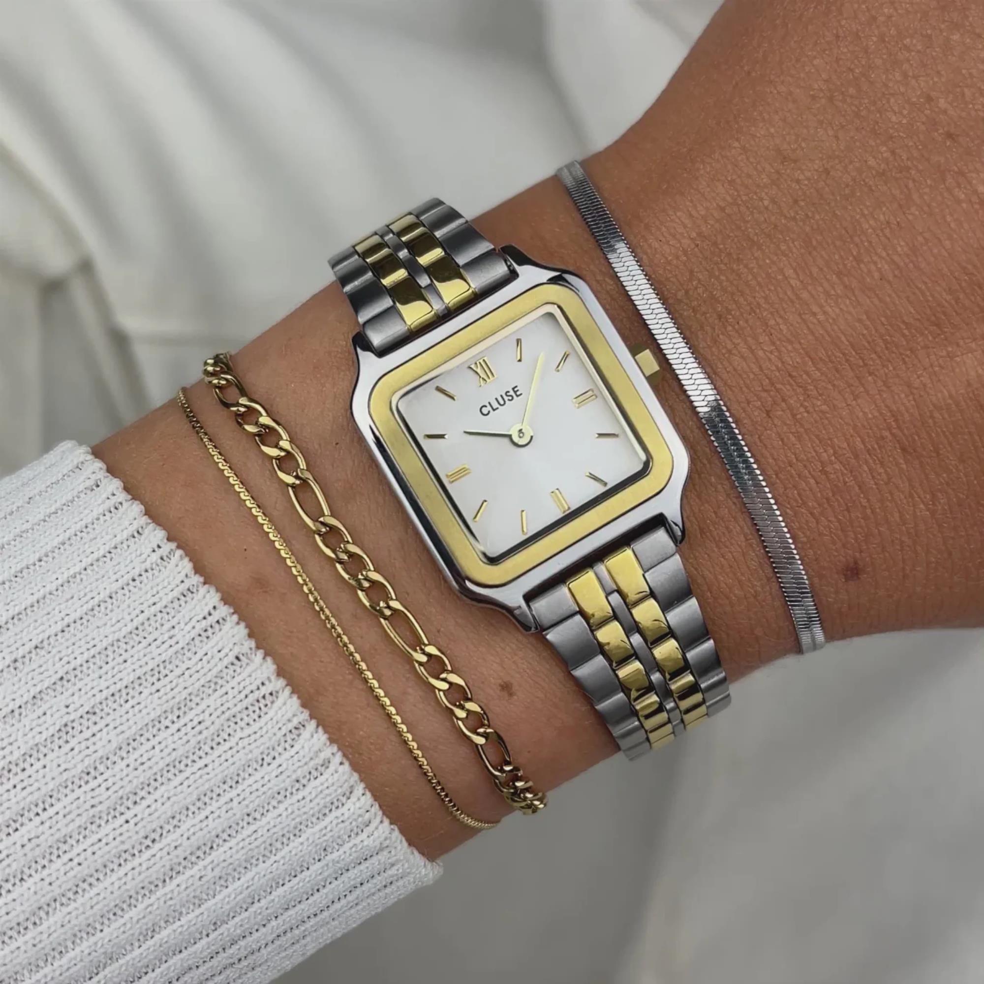Montre femme CLUSE Gracieuse Petite Quartz cadran blanc bracelet acier CW11801