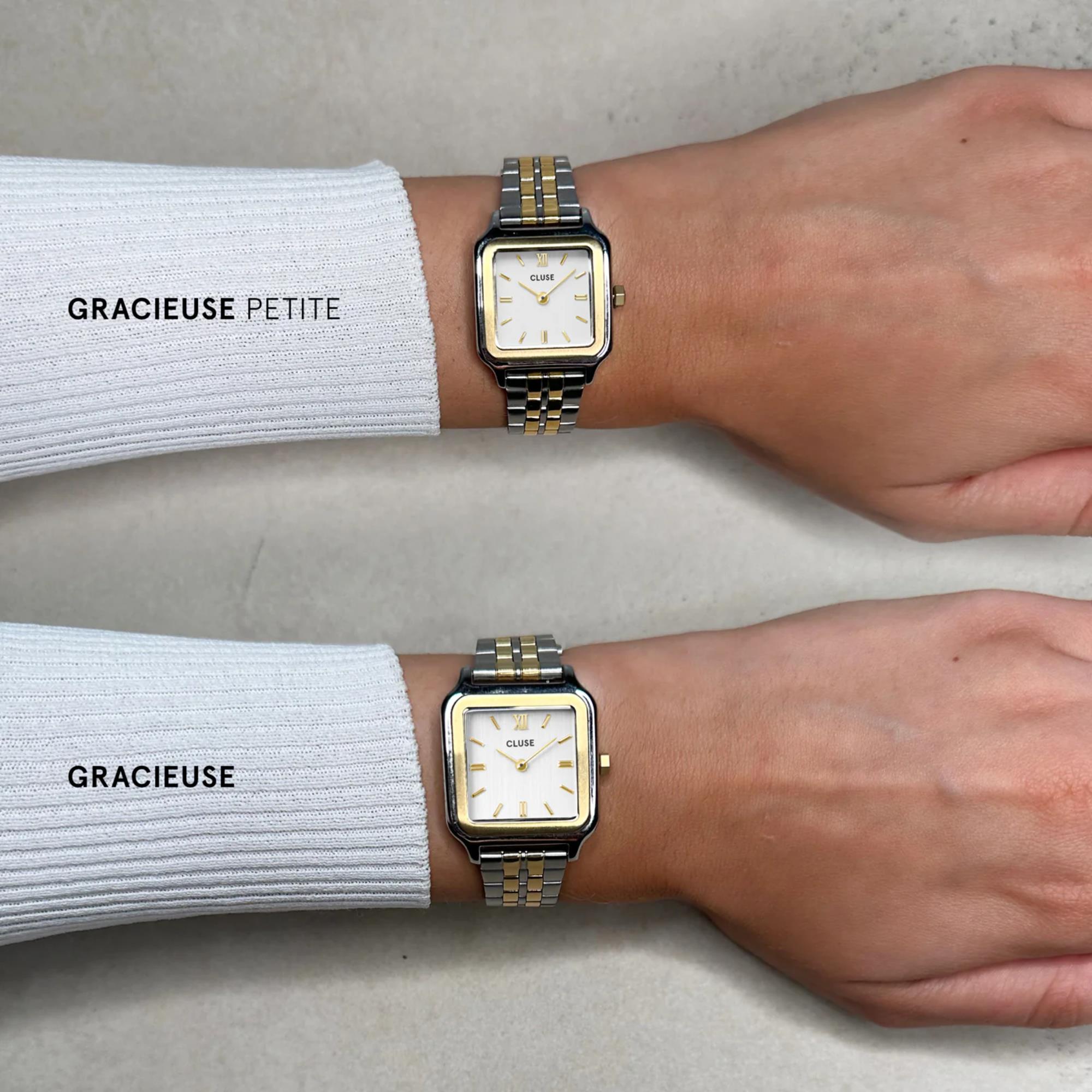 Montre femme CLUSE Gracieuse Petite Quartz cadran blanc bracelet acier CW11801