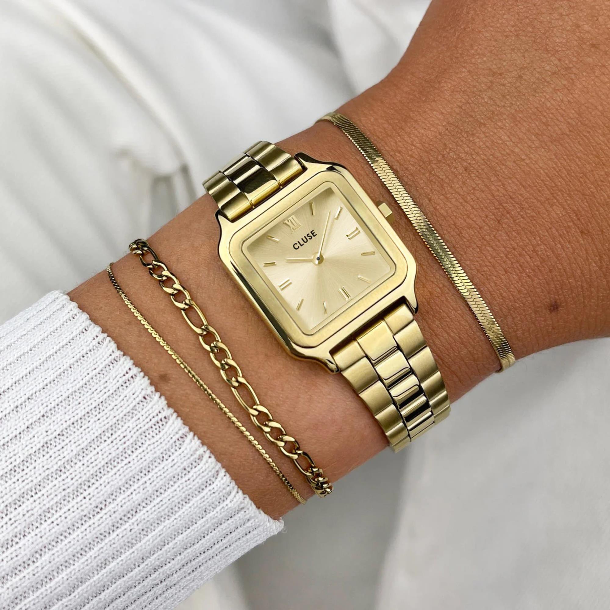 Montre femme CLUSE Gracieuse Petite Quartz cadran or bracelet acier CW11802