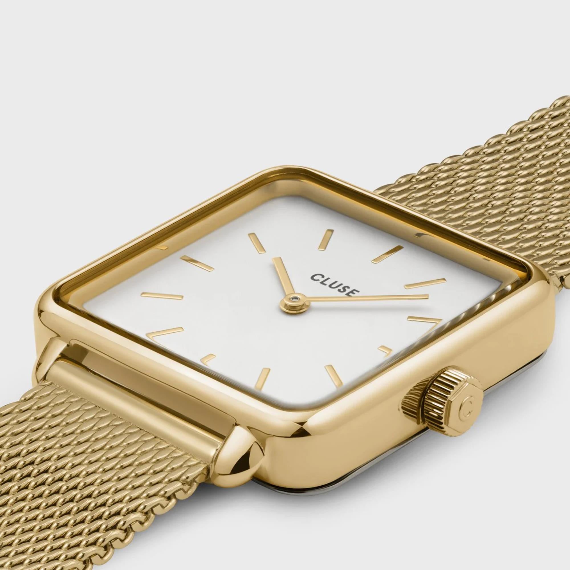 Montre femme CLUSE La Tétragone Quartz cadran blanc bracelet acier CW0101207002