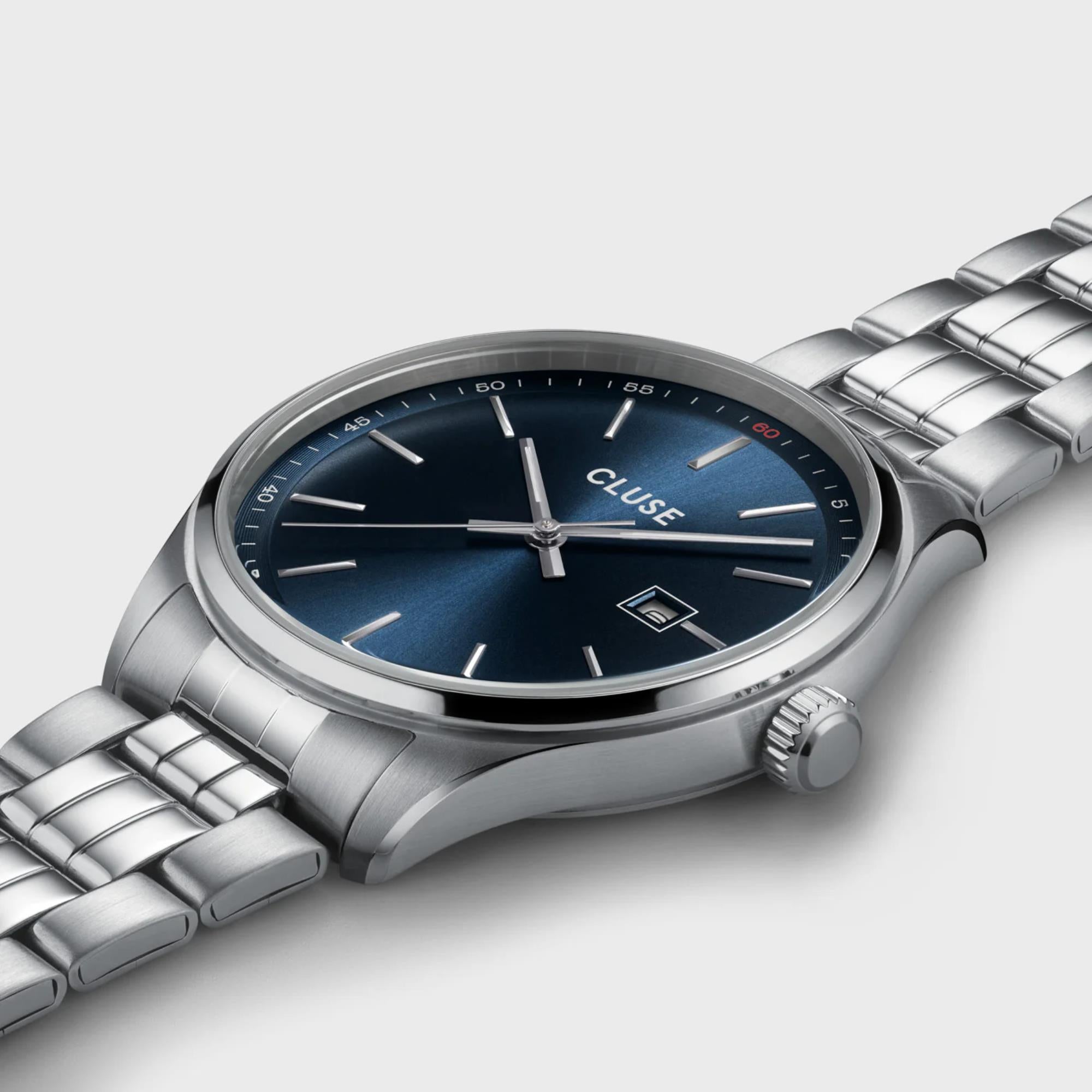 CLUSE Anthéor Quartz Blue Dial Steel Strap Men's Watch CW20903