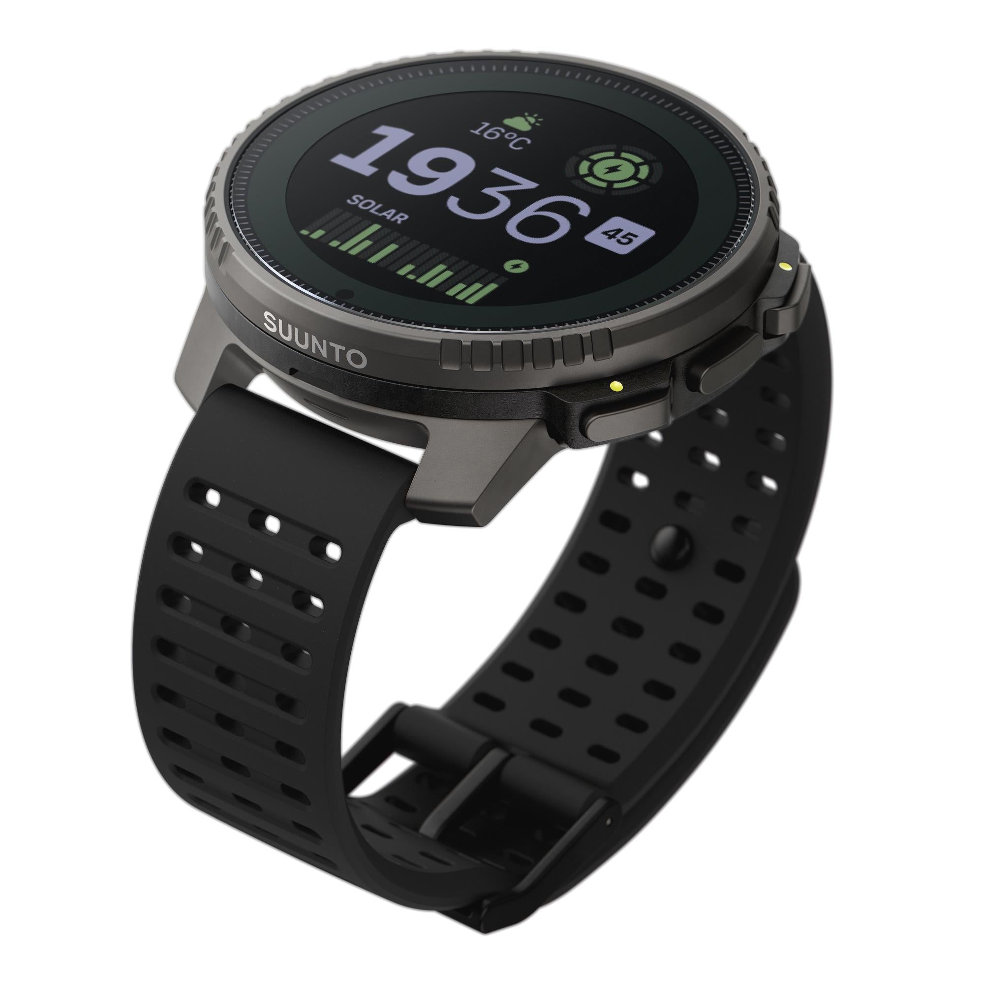 Suunto Vertical Titanium Solar Black Digital Silicone Smart Watch SS050858000