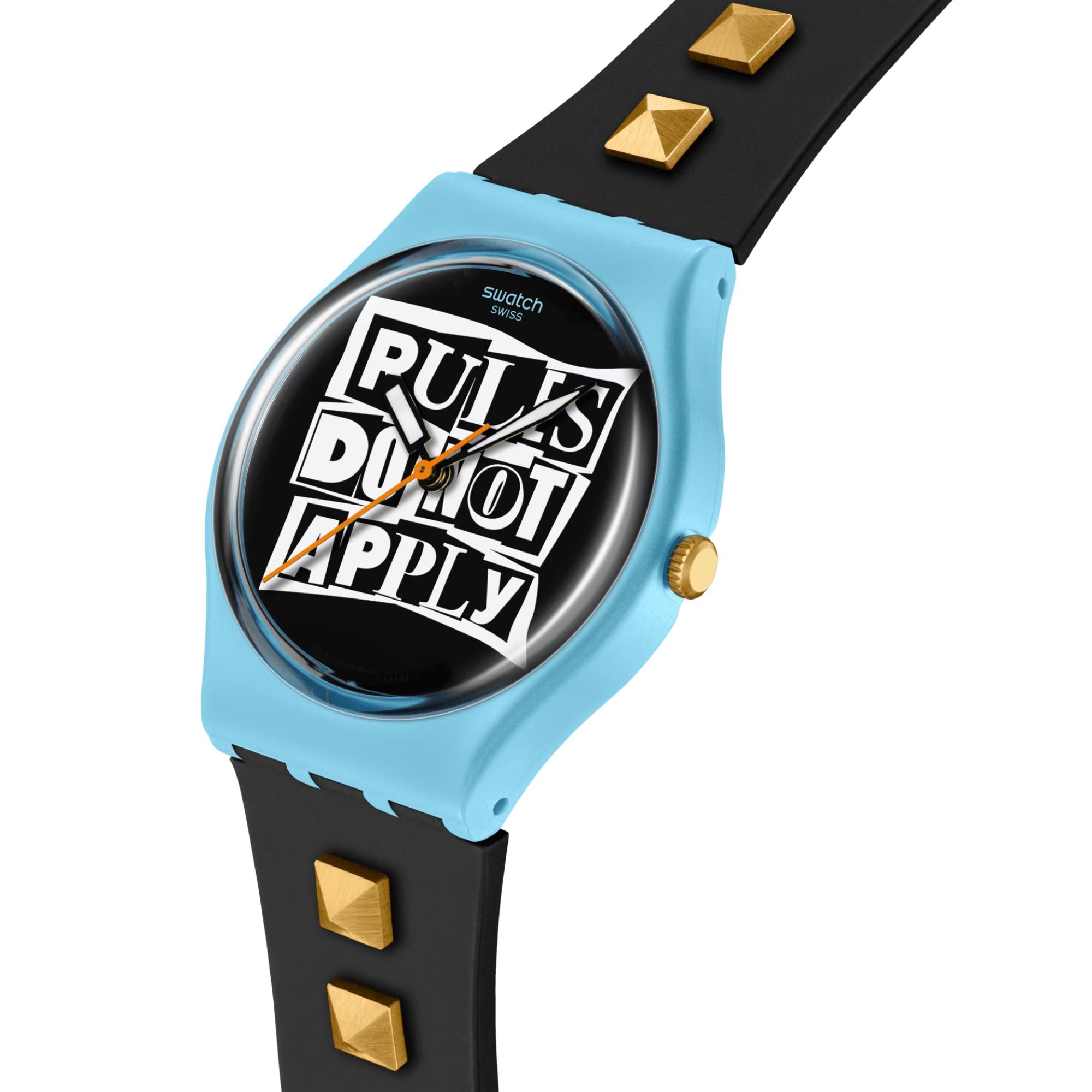 Swatch No Rules Broken Rules Black Dial Silicone Watch SO31L101