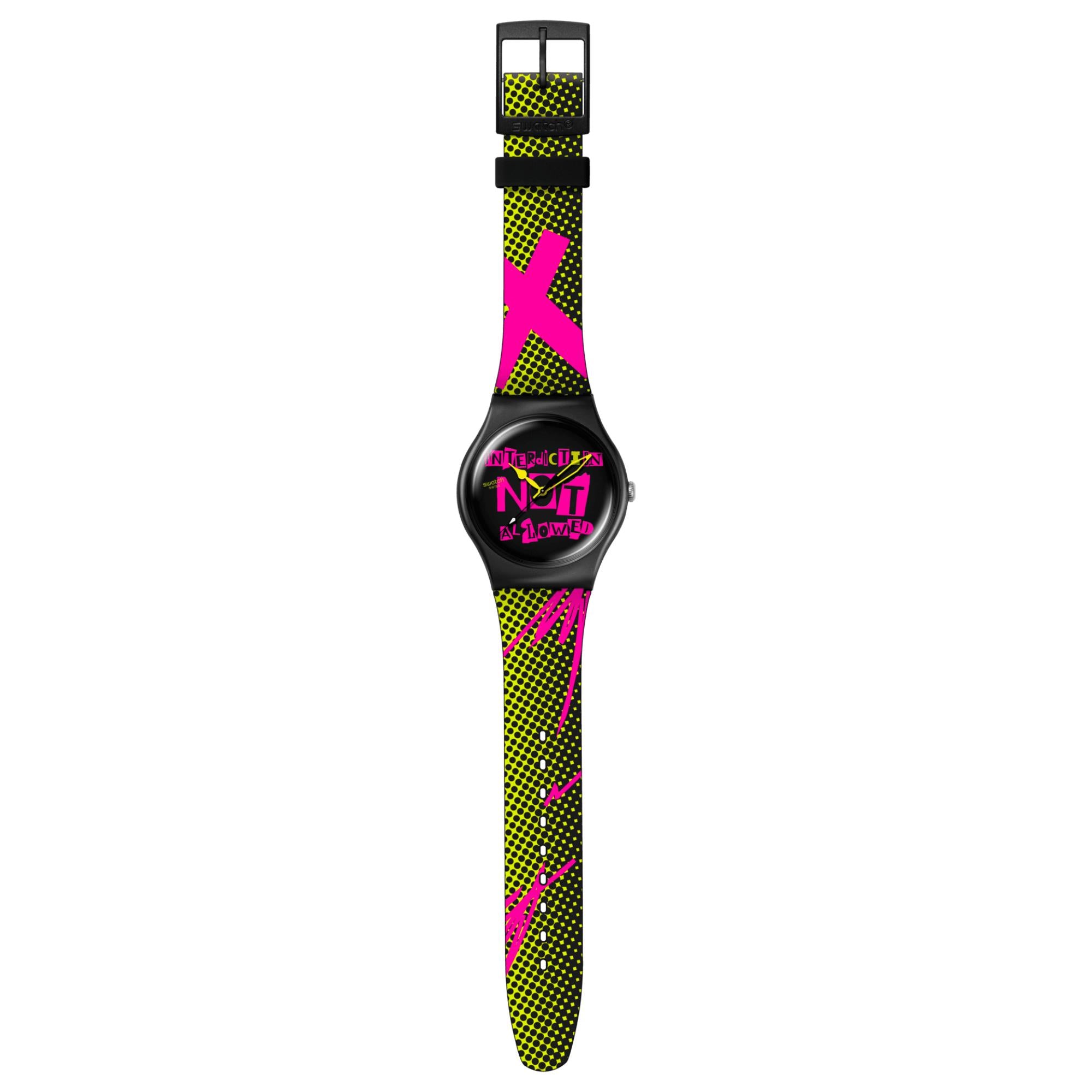 Swatch No Rules Distort Mode Black Dial Silicone Watch SO32B121