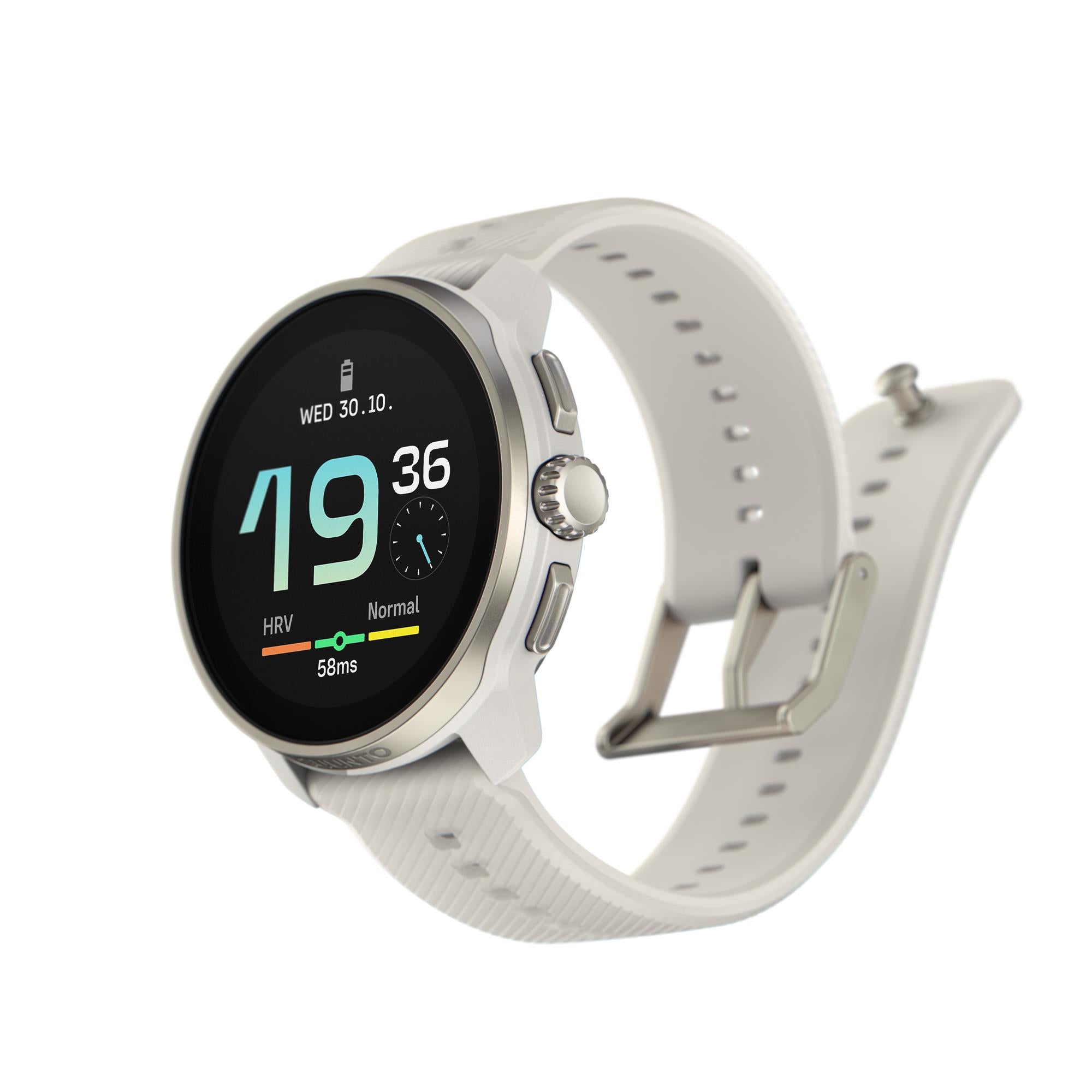 Suunto Race S Powder Gray AMOLED Digital Silicone Strap Smart Fitness Watch SS051017000