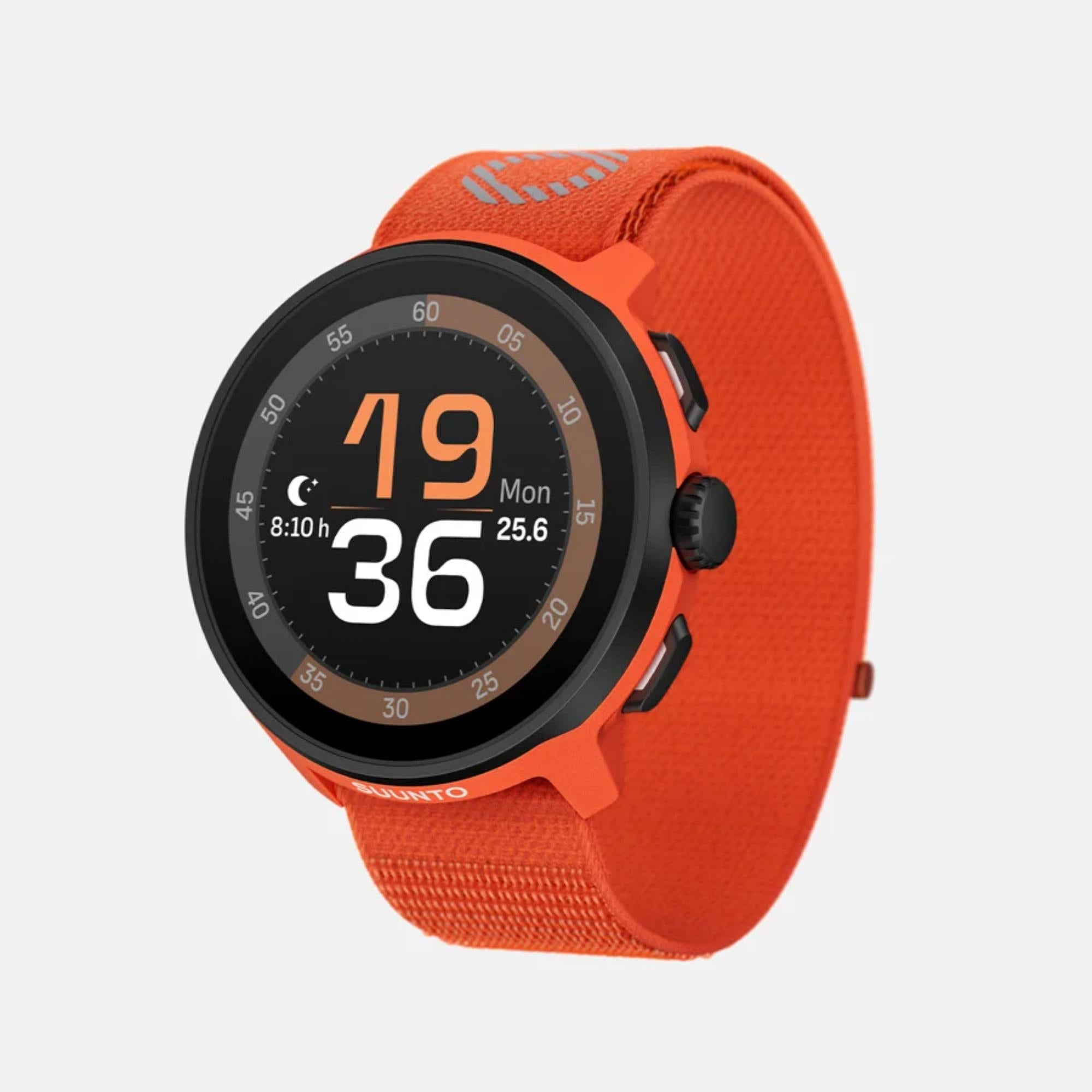 Suunto Run Coral Orange AMOLED Digital Textil Riemen Smart Fitness Uhr SS051112000
