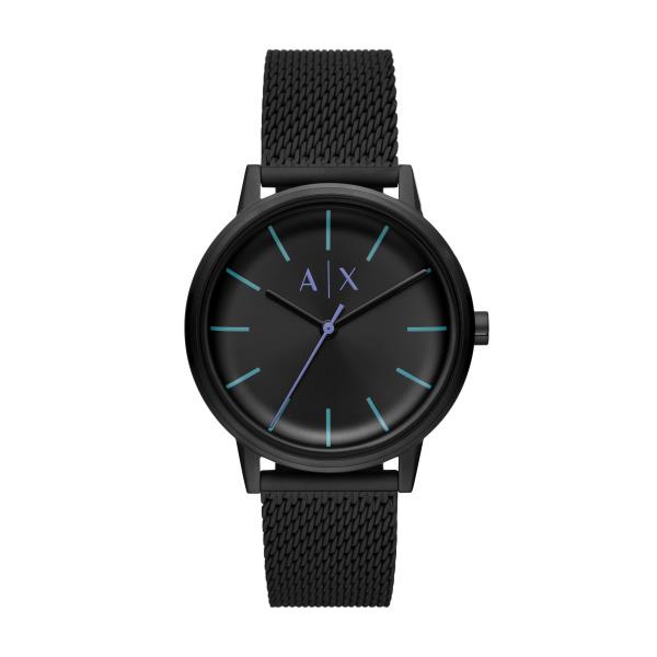 Armani Exchange Quartz Black Dial Steel Mesh Strap Men’s Watch AX2760 - WatchNation