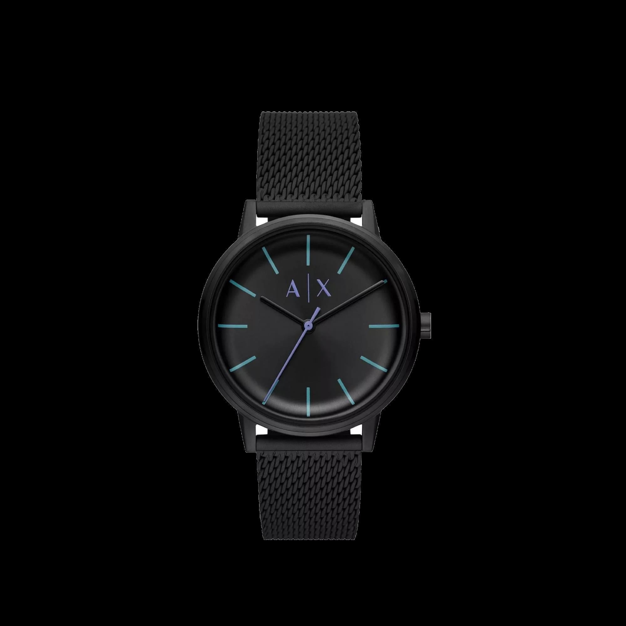 Armani Exchange Quartz Black Dial Steel Mesh Strap Men’s Watch AX2760 - WatchNation