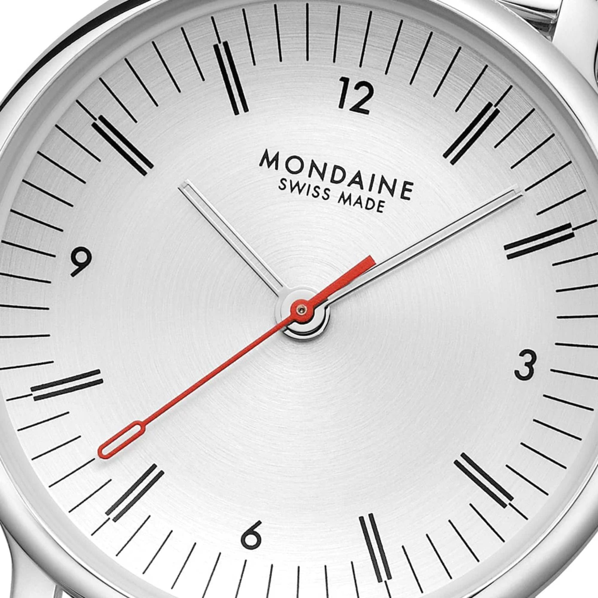 Mondaine Doppio Quartz Off-White Dial Steel Strap Women's Watch MLE.33110.SM