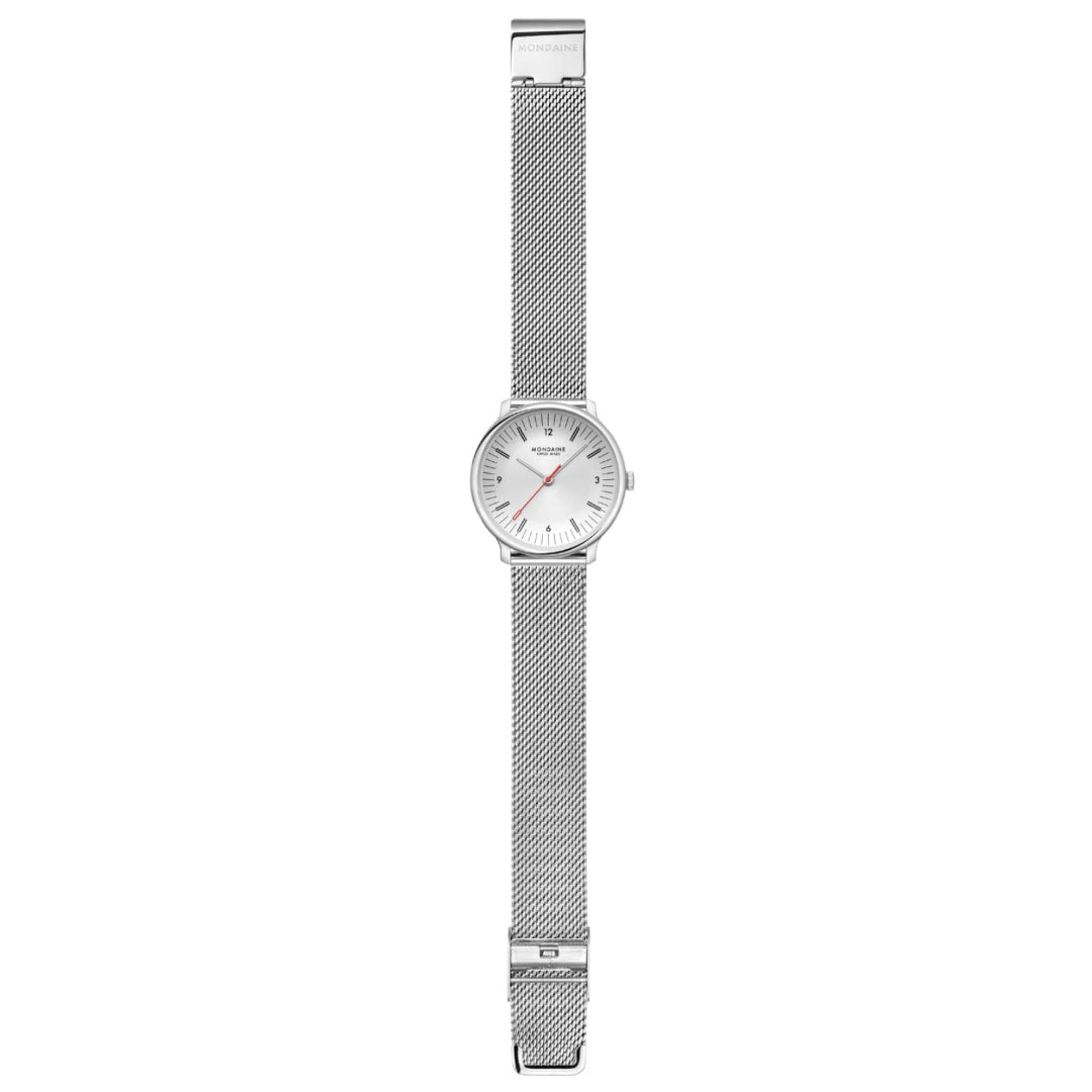 Mondaine Doppio Quartz Off-White Dial Steel Strap Women's Watch MLE.33110.SM