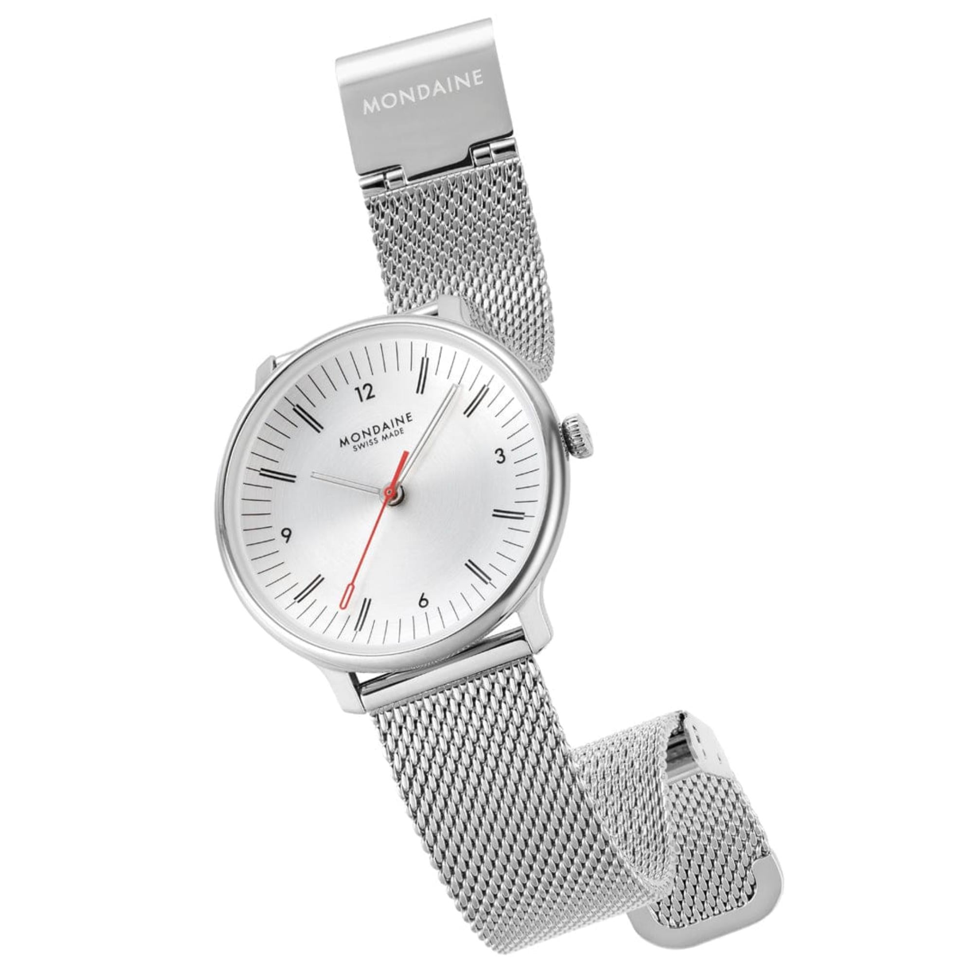 Mondaine Doppio Quartz Off-White Dial Steel Strap Women's Watch MLE.33110.SM
