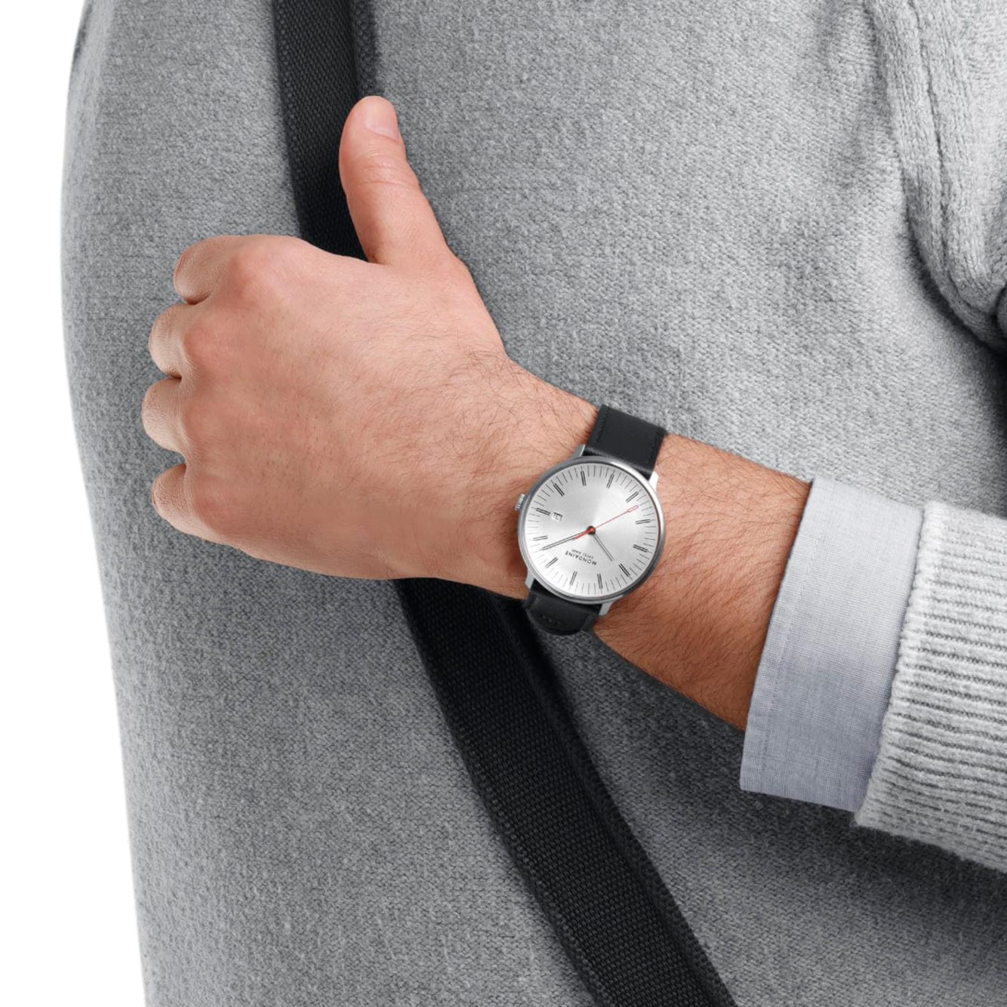 Mondaine MLE.41910.LBV Doppio Solar White Dial Men's Watch
