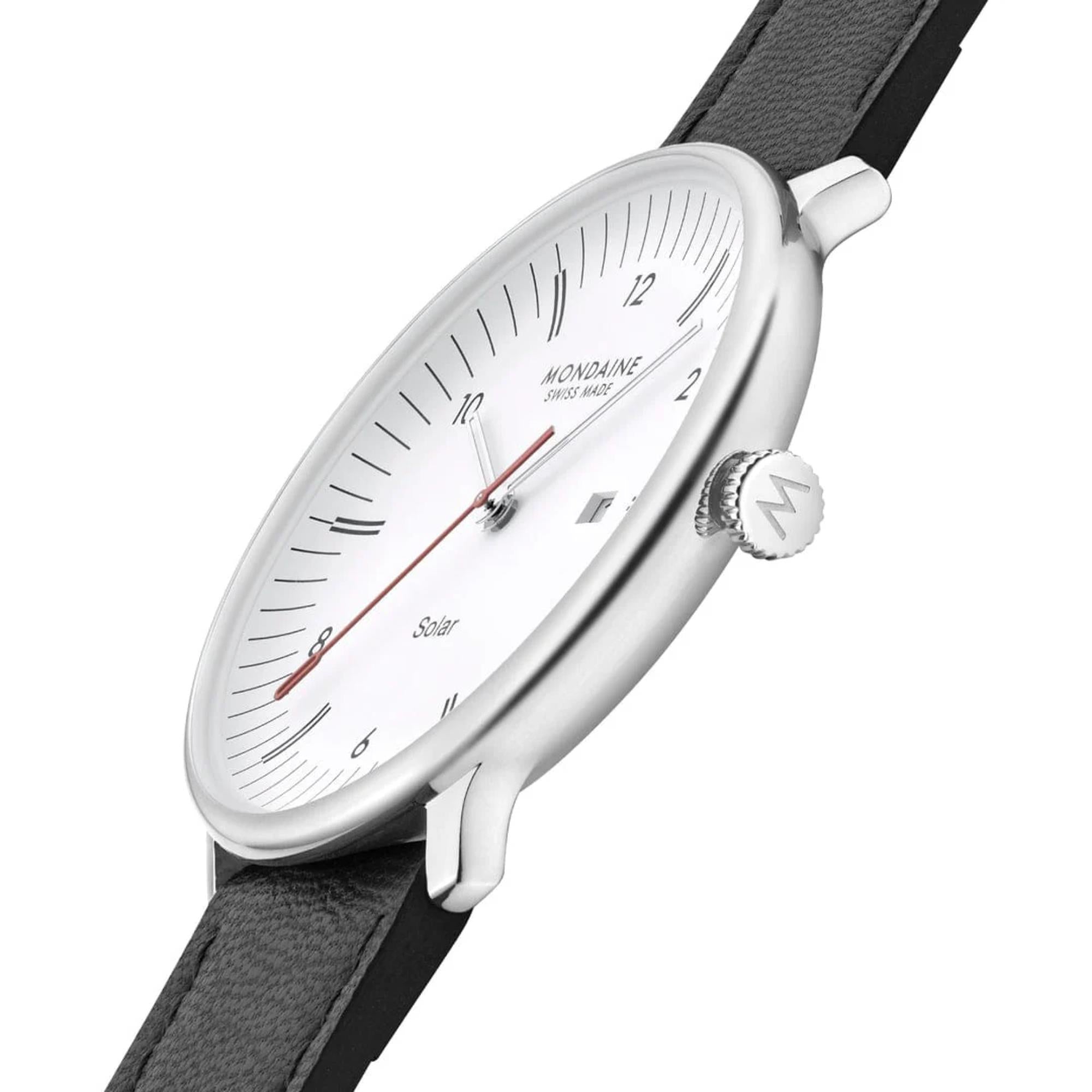 Mondaine MLE.41910.LBV Doppio Solar White Dial Men's Watch