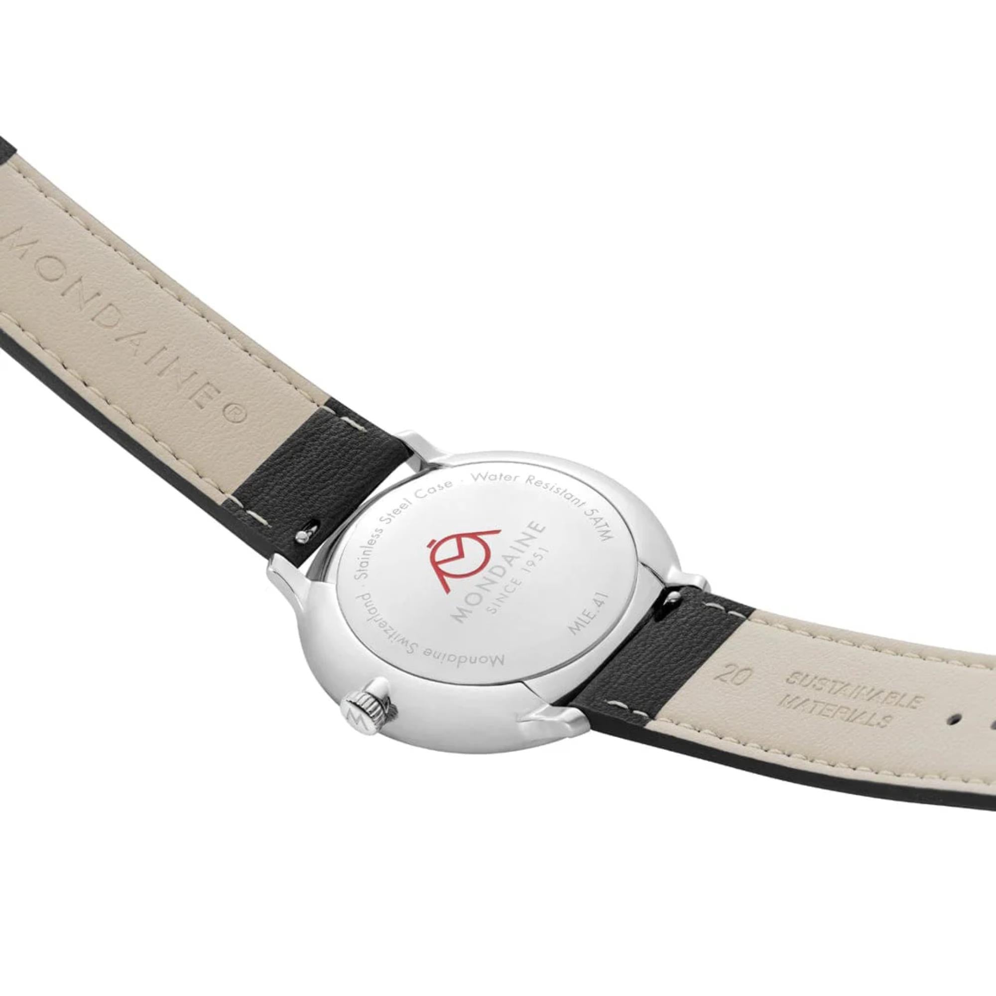 Mondaine MLE.41910.LBV Doppio Solar White Dial Men's Watch