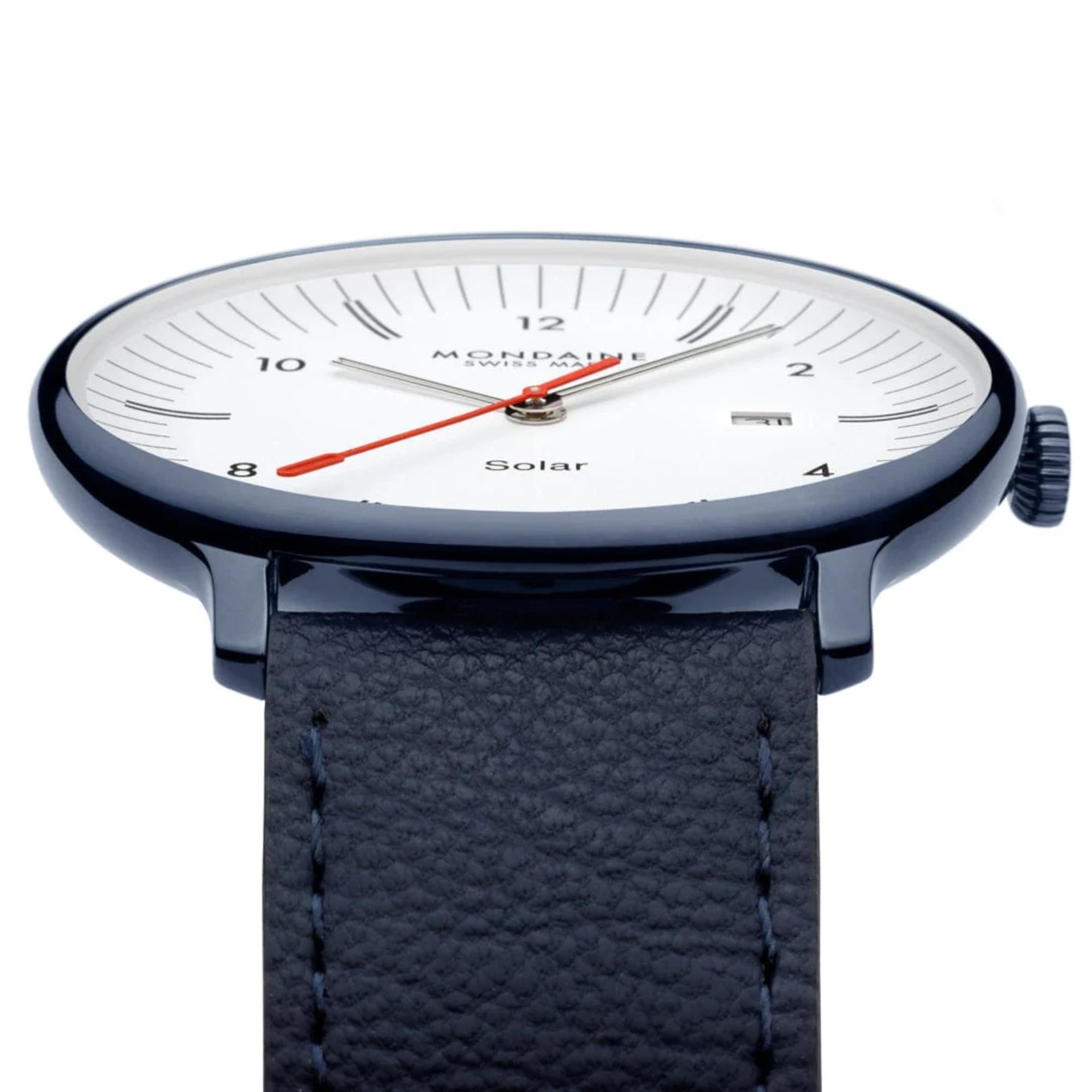 Mondaine MLE.41910.LQV Doppio Solar White Dial Men's Watch