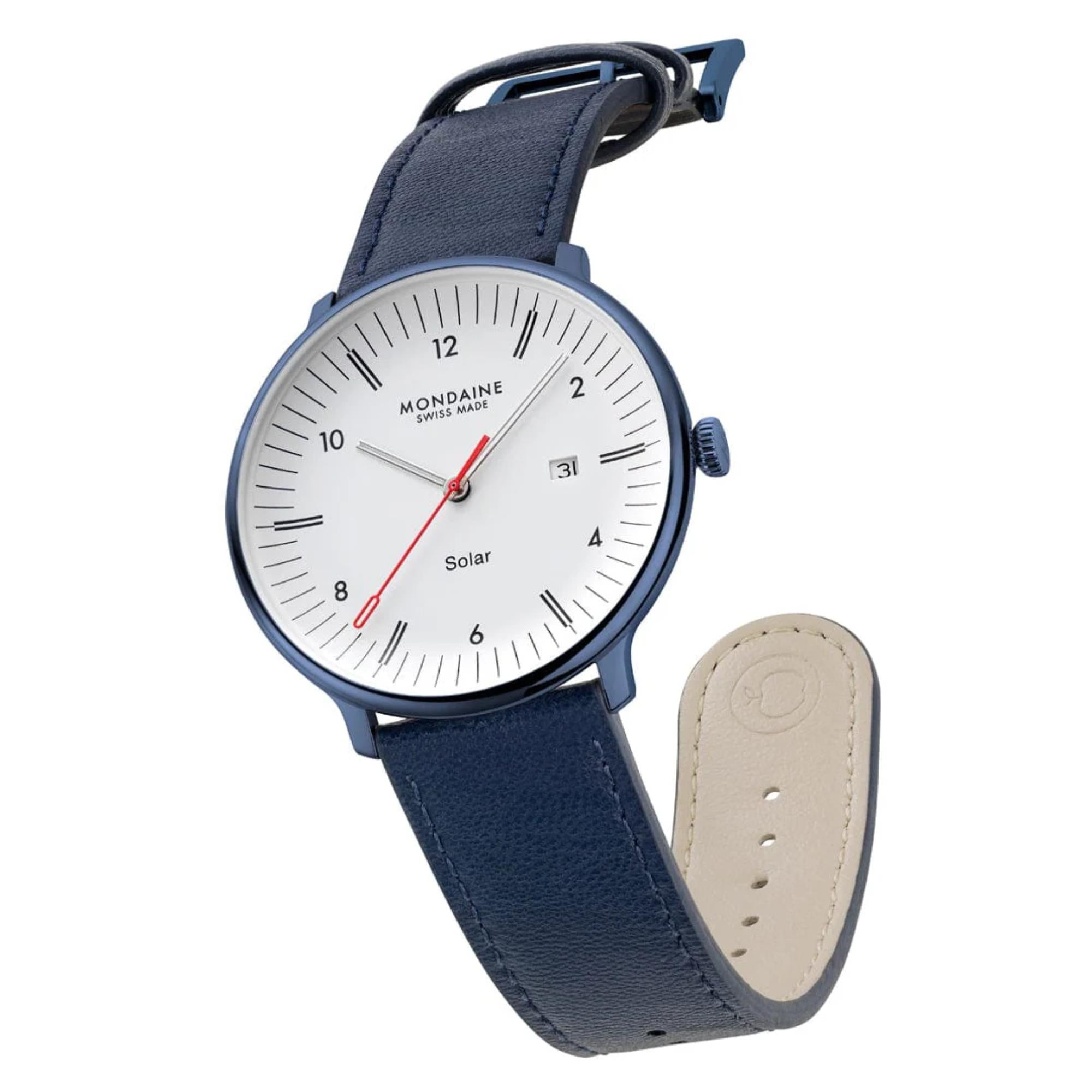 Mondaine MLE.41910.LQV Doppio Solar White Dial Men's Watch