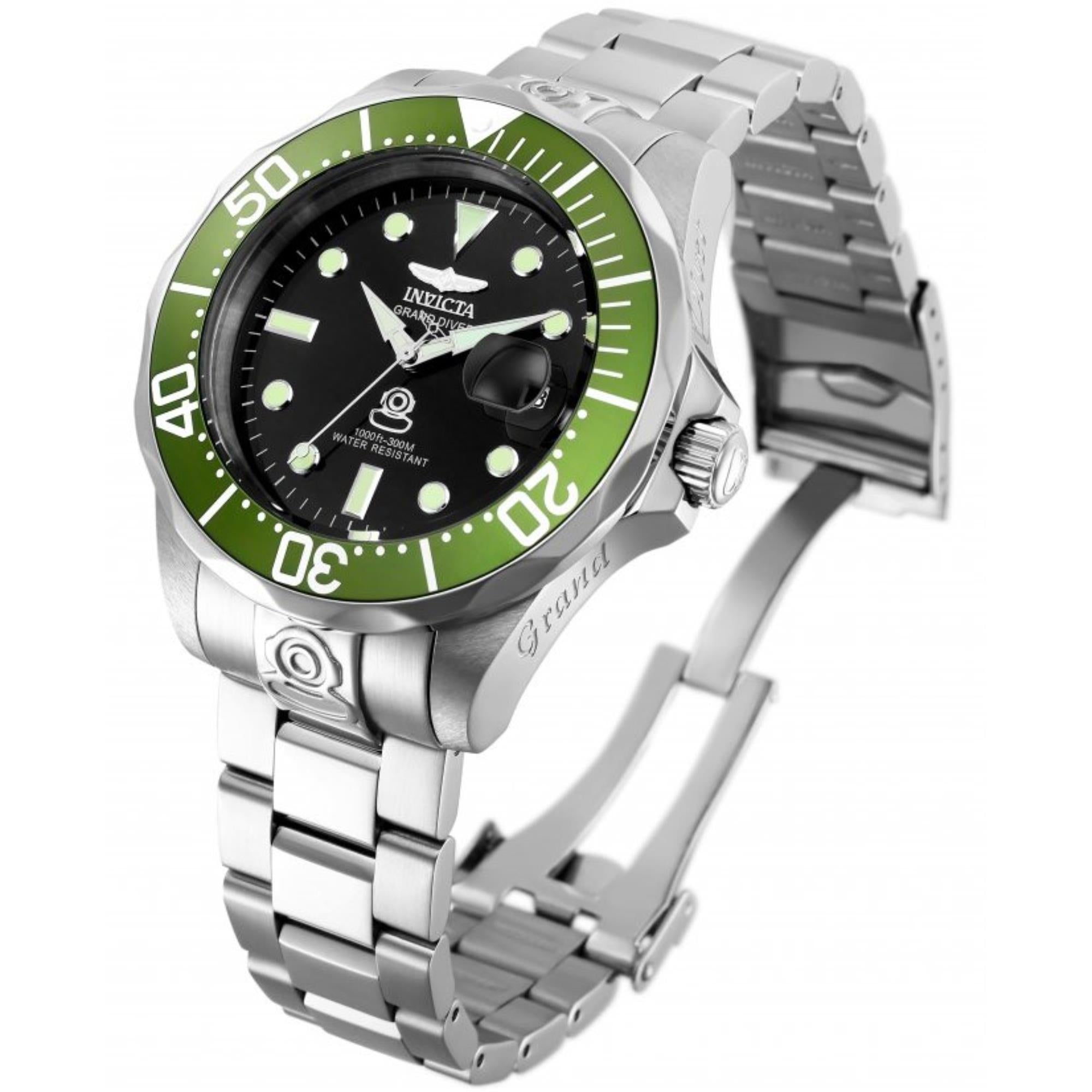 Invicta Pro Diver Automatik Schwarzes Zifferblatt Stahlarmband Herrenarmbanduhr 3047