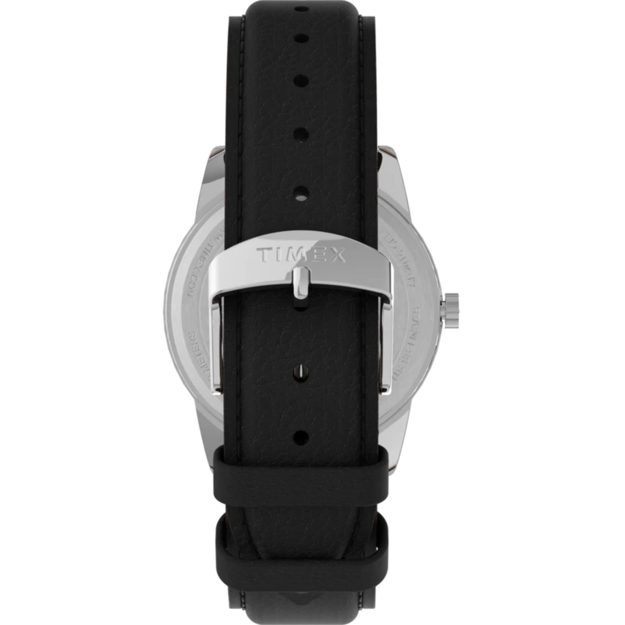 Timex Easy Reader 38mm Weißes Zifferblatt Leder Herren Quarz Uhr TW2P75600