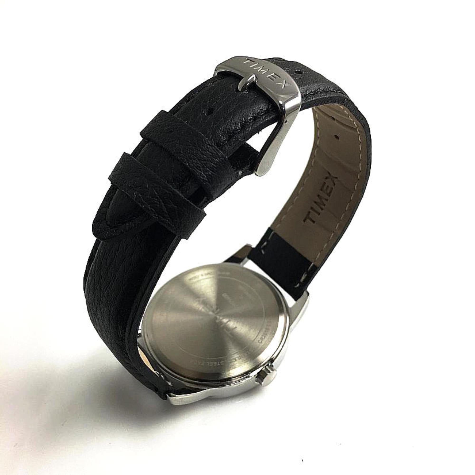 Timex Easy Reader 38mm Weißes Zifferblatt Leder Herren Quarz Uhr TW2P75600