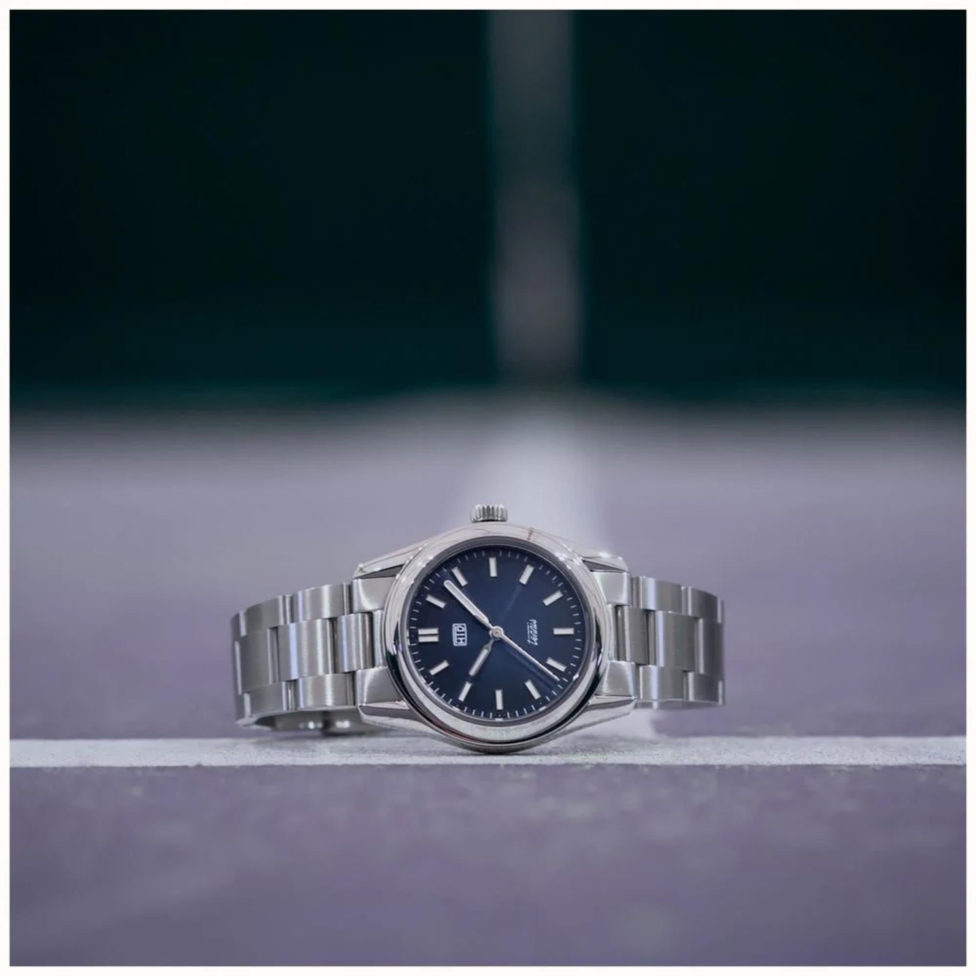 HTD Tennis Chic Automatic Blue Dial Steel Strap Sports Watch T23S01_C
