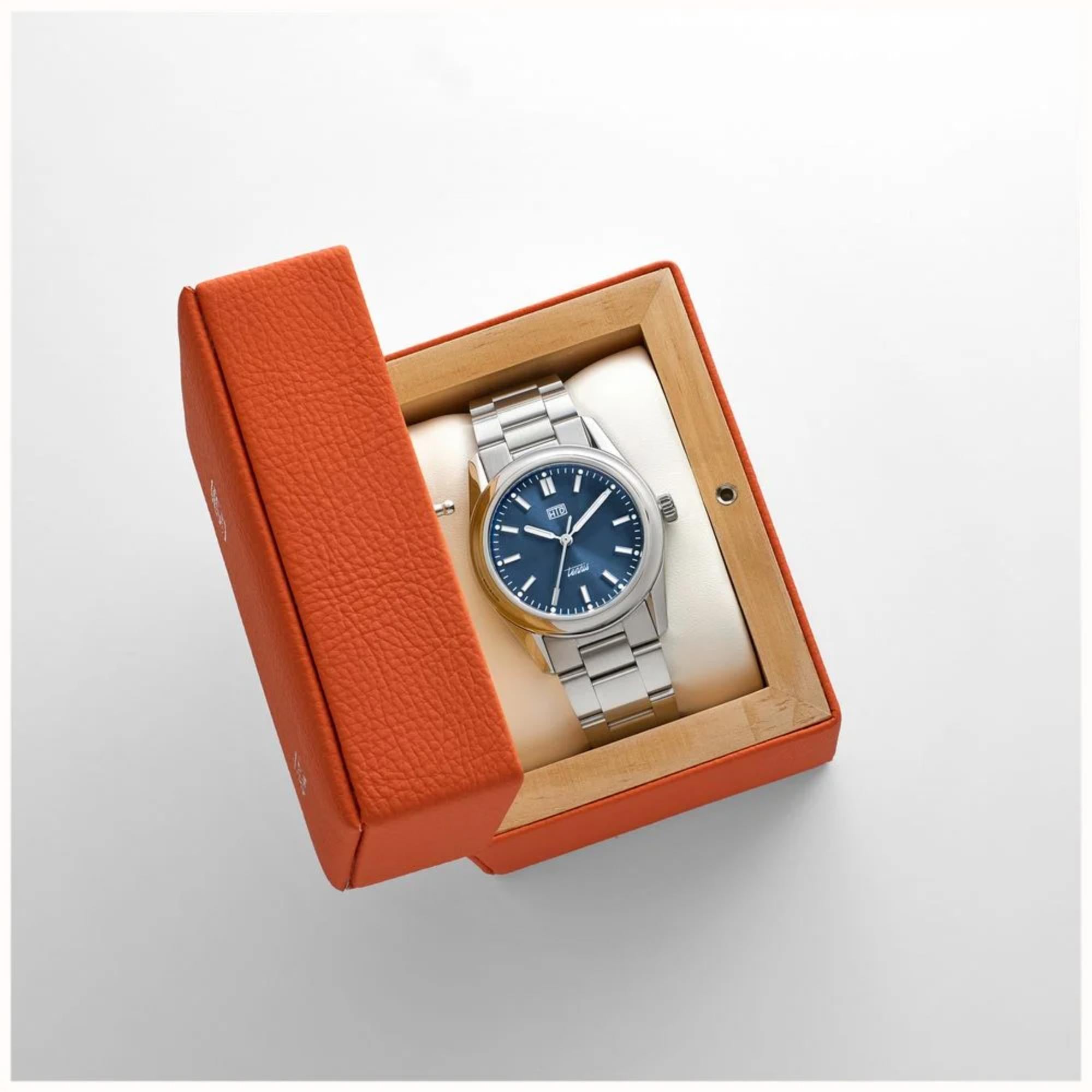 HTD Tennis Chic Automatic Blue Dial Steel Strap Sports Watch T23S01_C