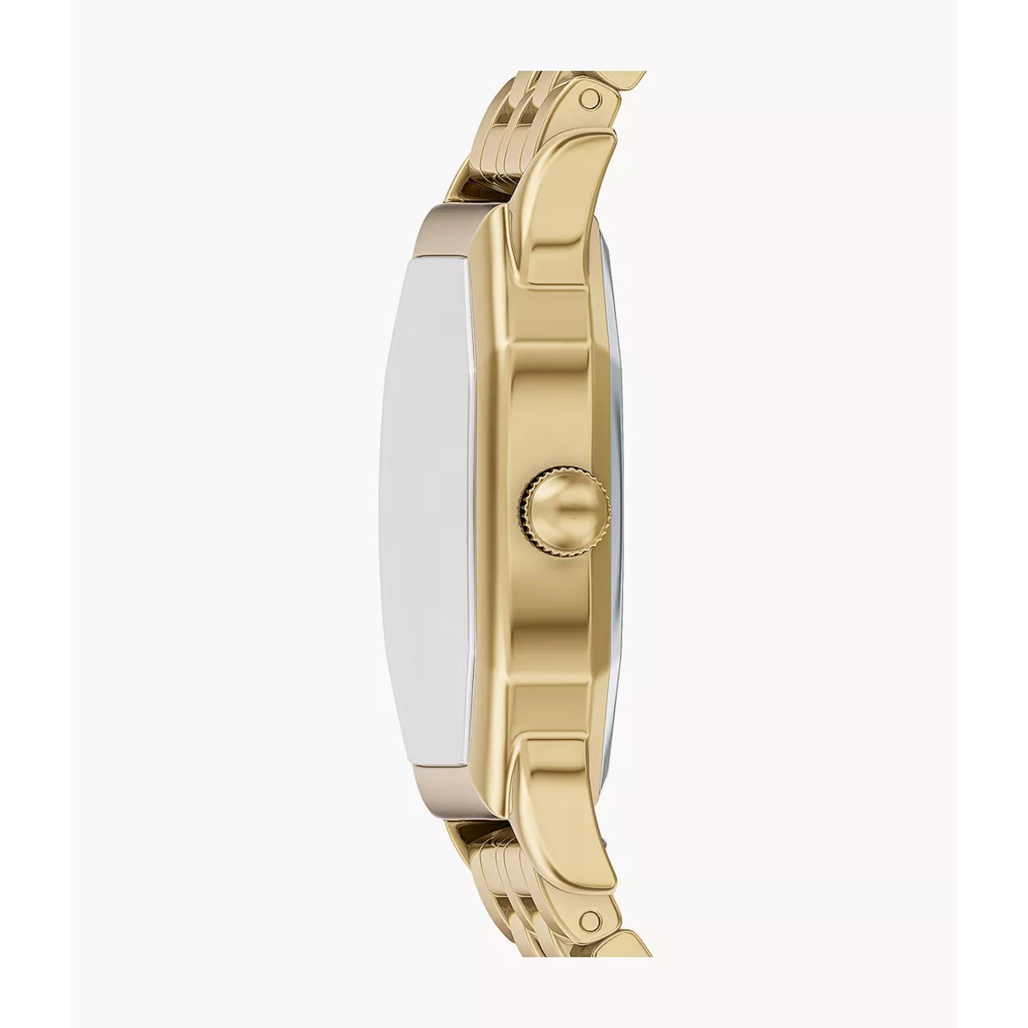 Fossil Harlow 27mm Damen Quarz Uhr mit schwarzem Zifferblatt und Stahlband ES5433