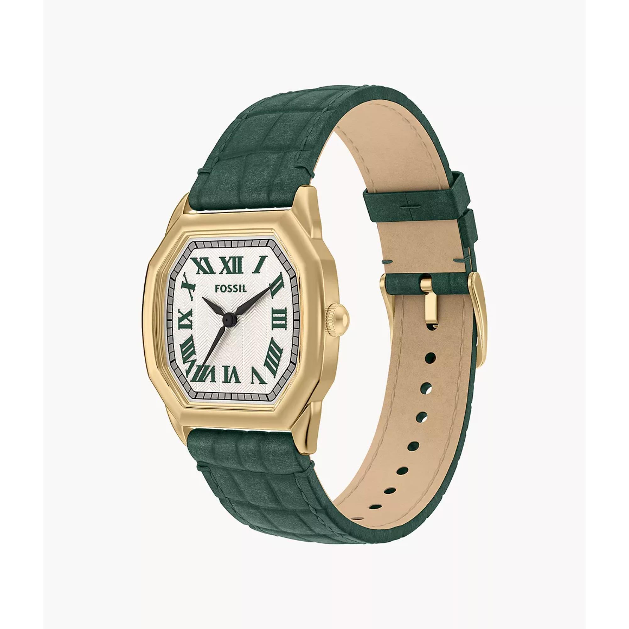 Fossil Harlow 27mm Creme Zifferblatt Leder Damen Quarz Uhr ES5427