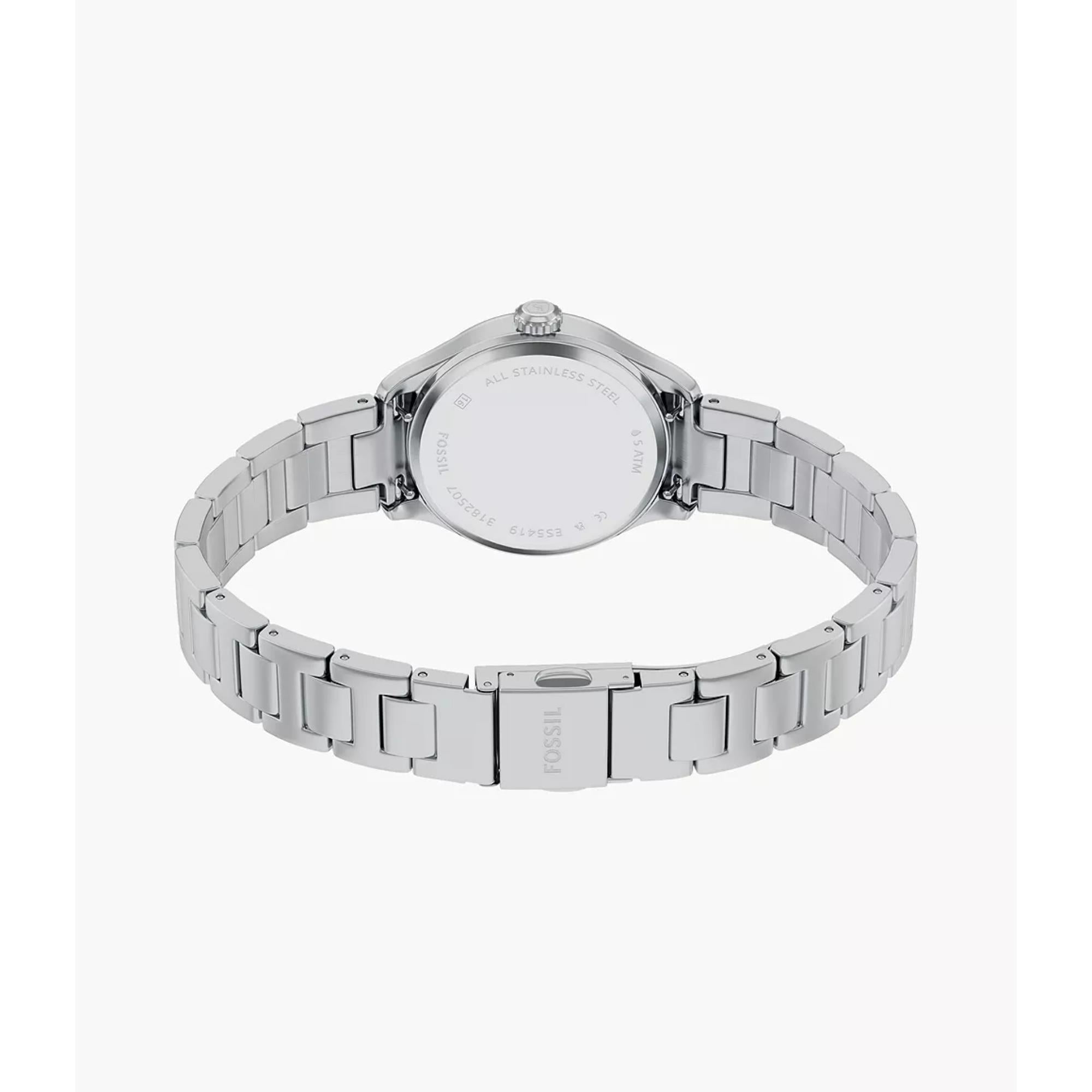 Fossil Gilmore 28mm Silver Dial Steel Ladies Quartz Watch ES5419