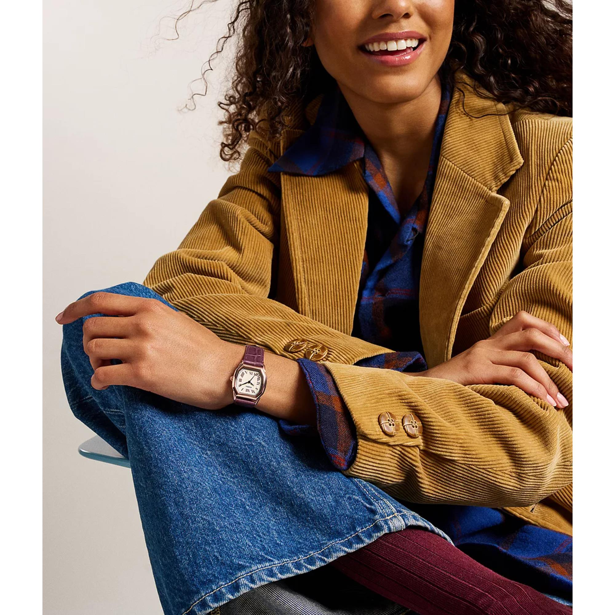 Fossil Harlow 27mm Cream Dial Leather Ladies Quartz Watch ES5428