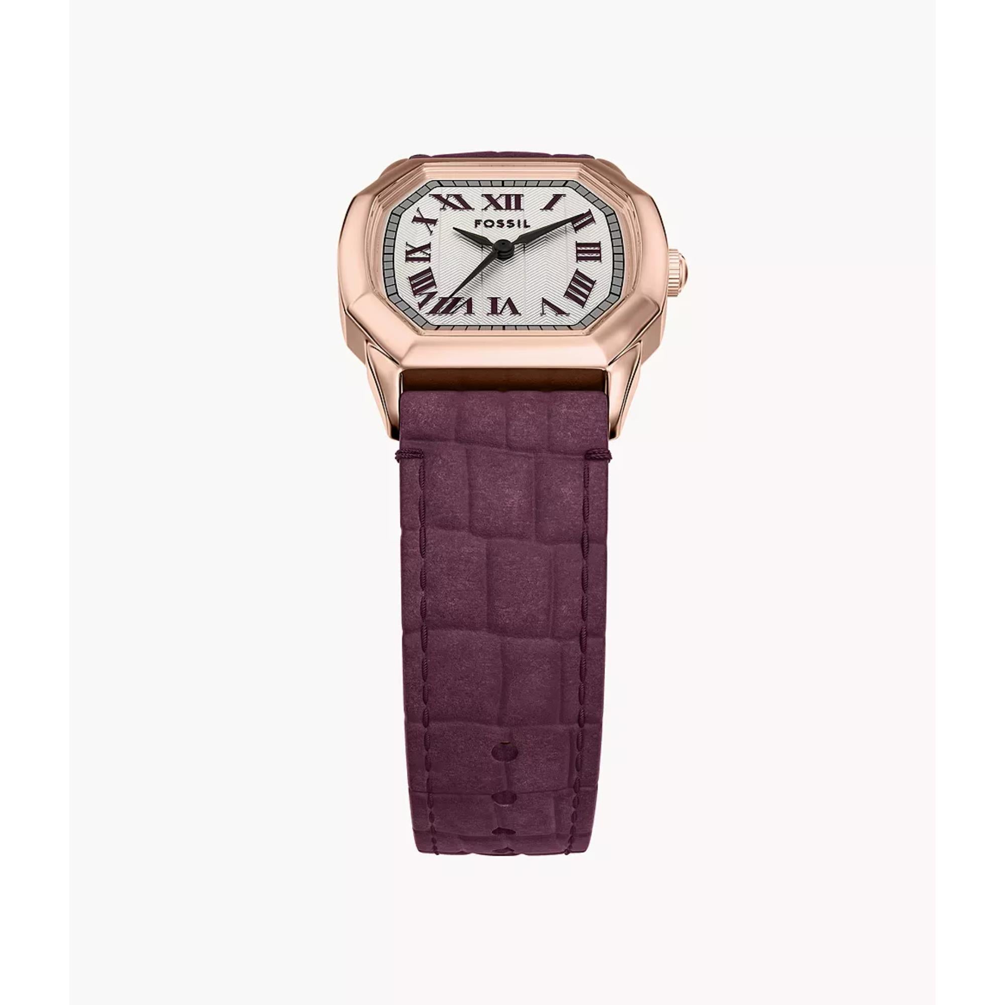 Fossil Harlow 27mm Cream Dial Leather Ladies Quartz Watch ES5428