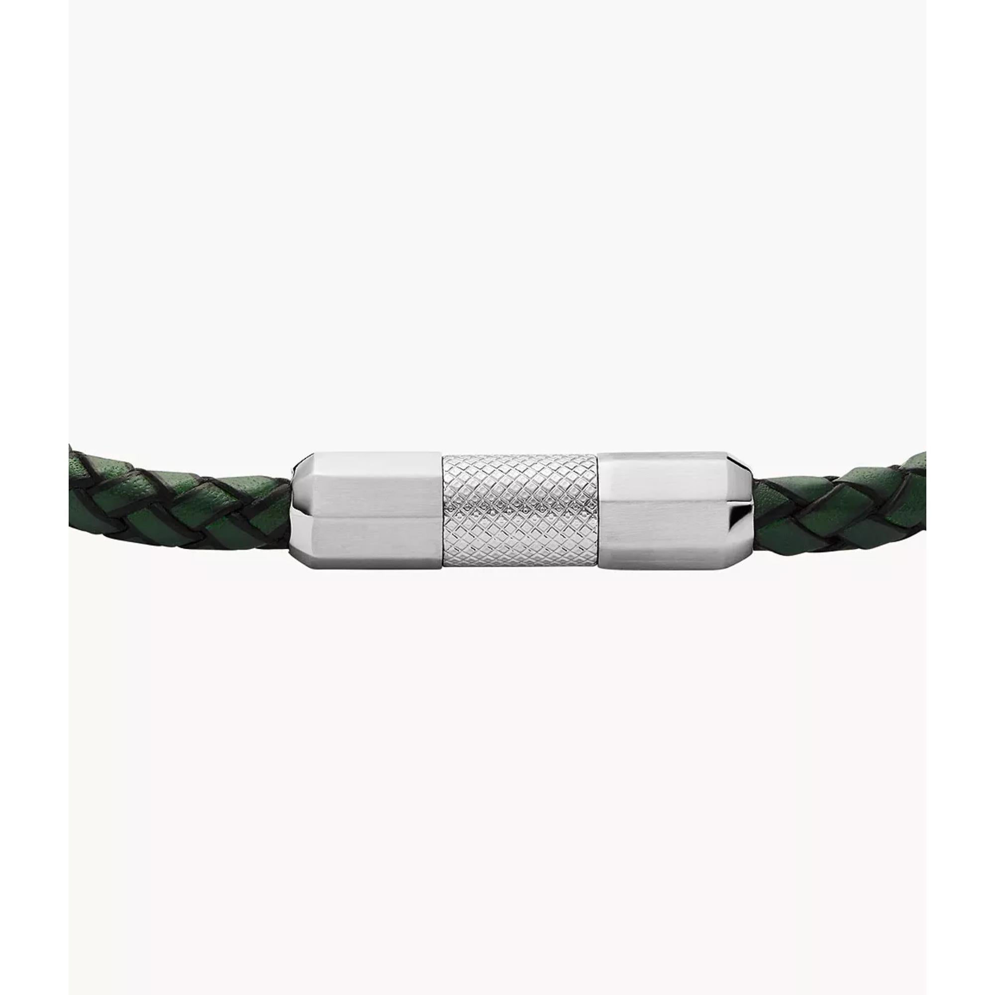 Fossil JF04919040 Knurled Texture Leather Men's Bracelet